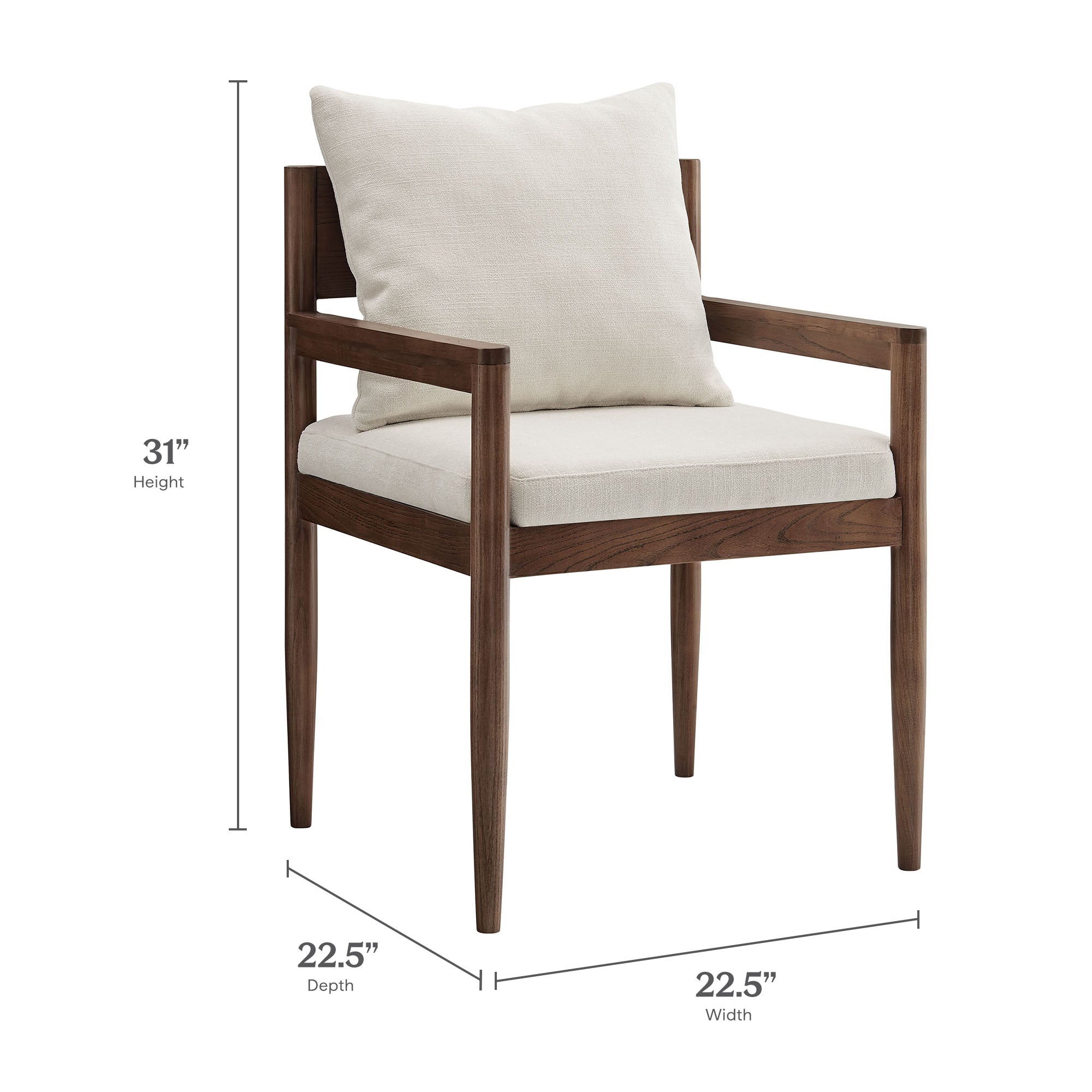 Remington Wood Dining Armchair, Salt