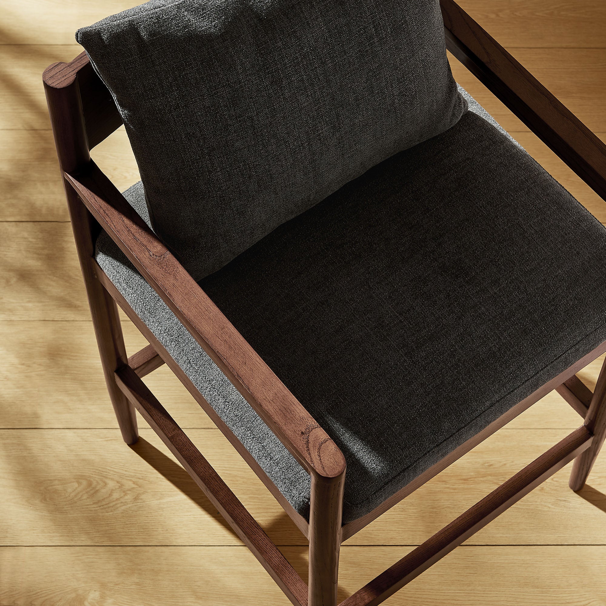 Remington Wood Counter Stool, Charcoal