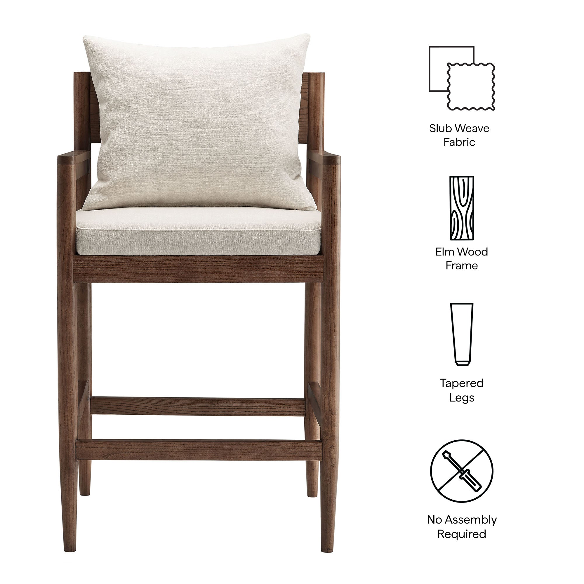 Remington Wood Counter Stool, Salt