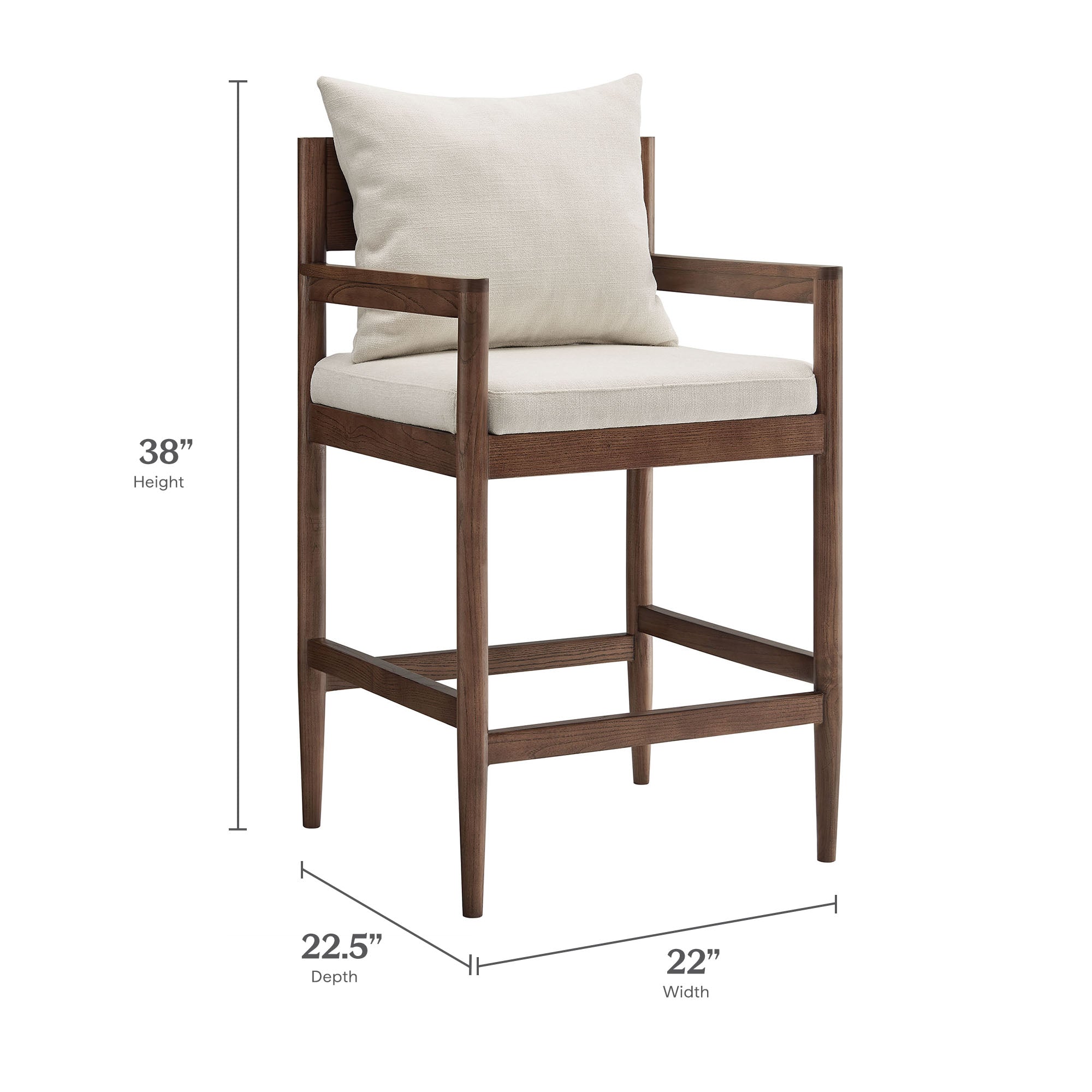 Remington Wood Counter Stool, Salt