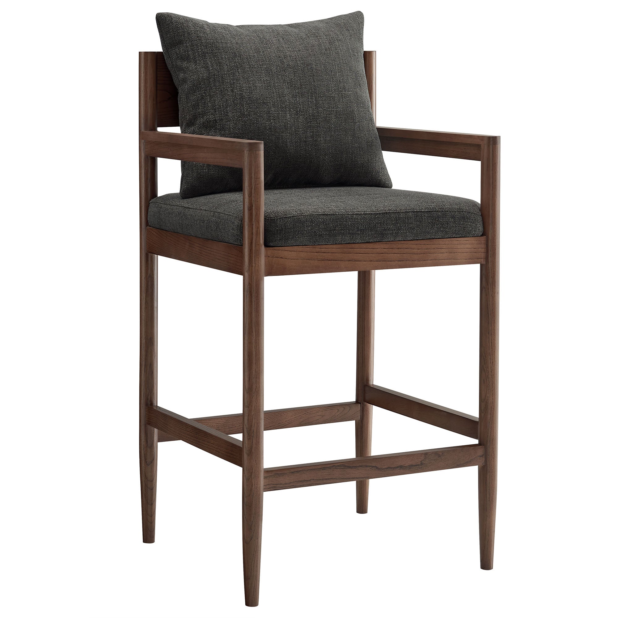 Remington Wood Bar Stool, Charcoal