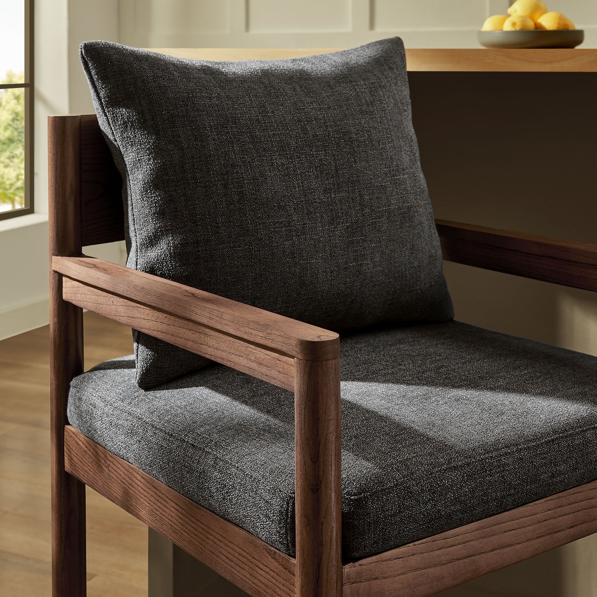 Remington Wood Bar Stool, Charcoal