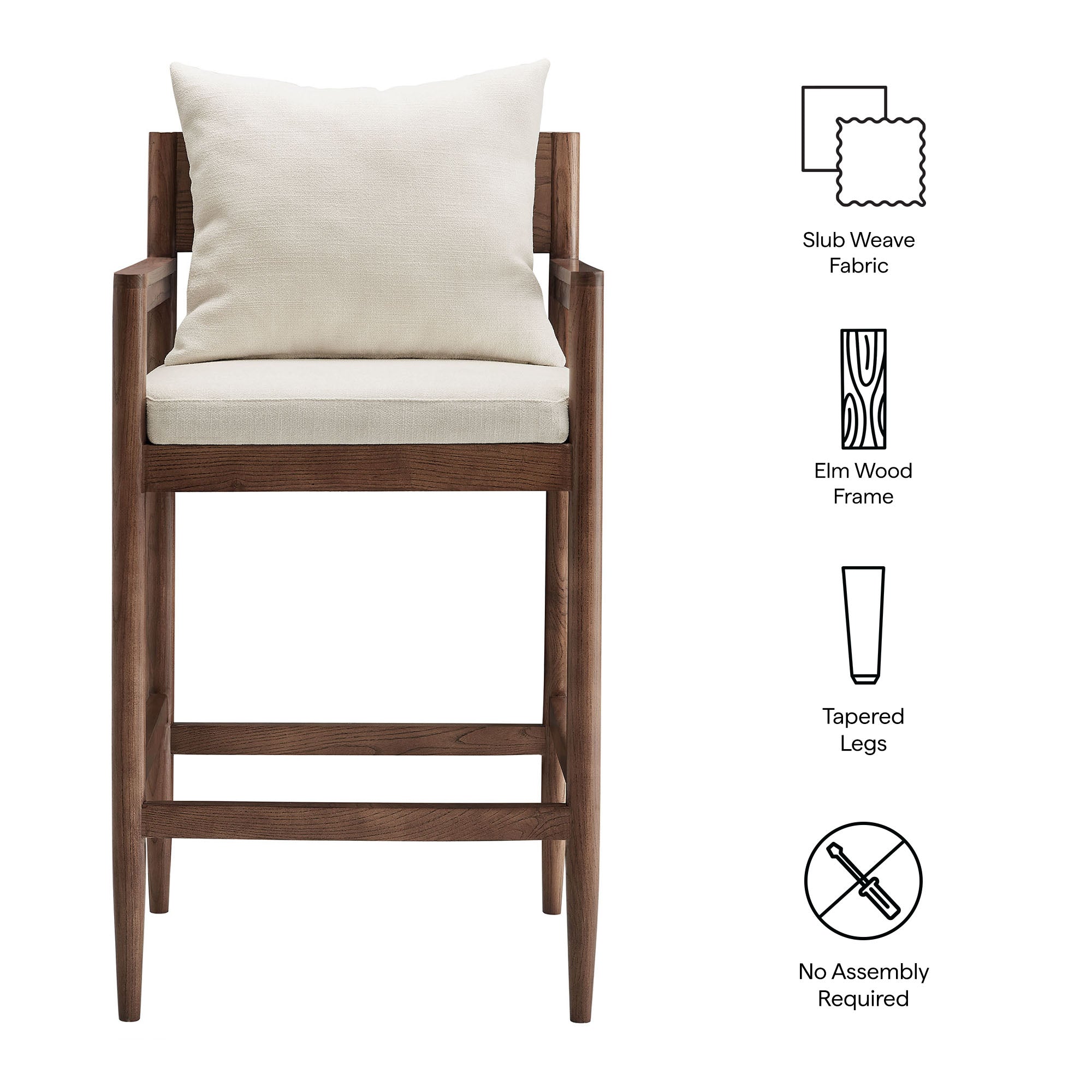 Remington Wood Bar Stool, Salt