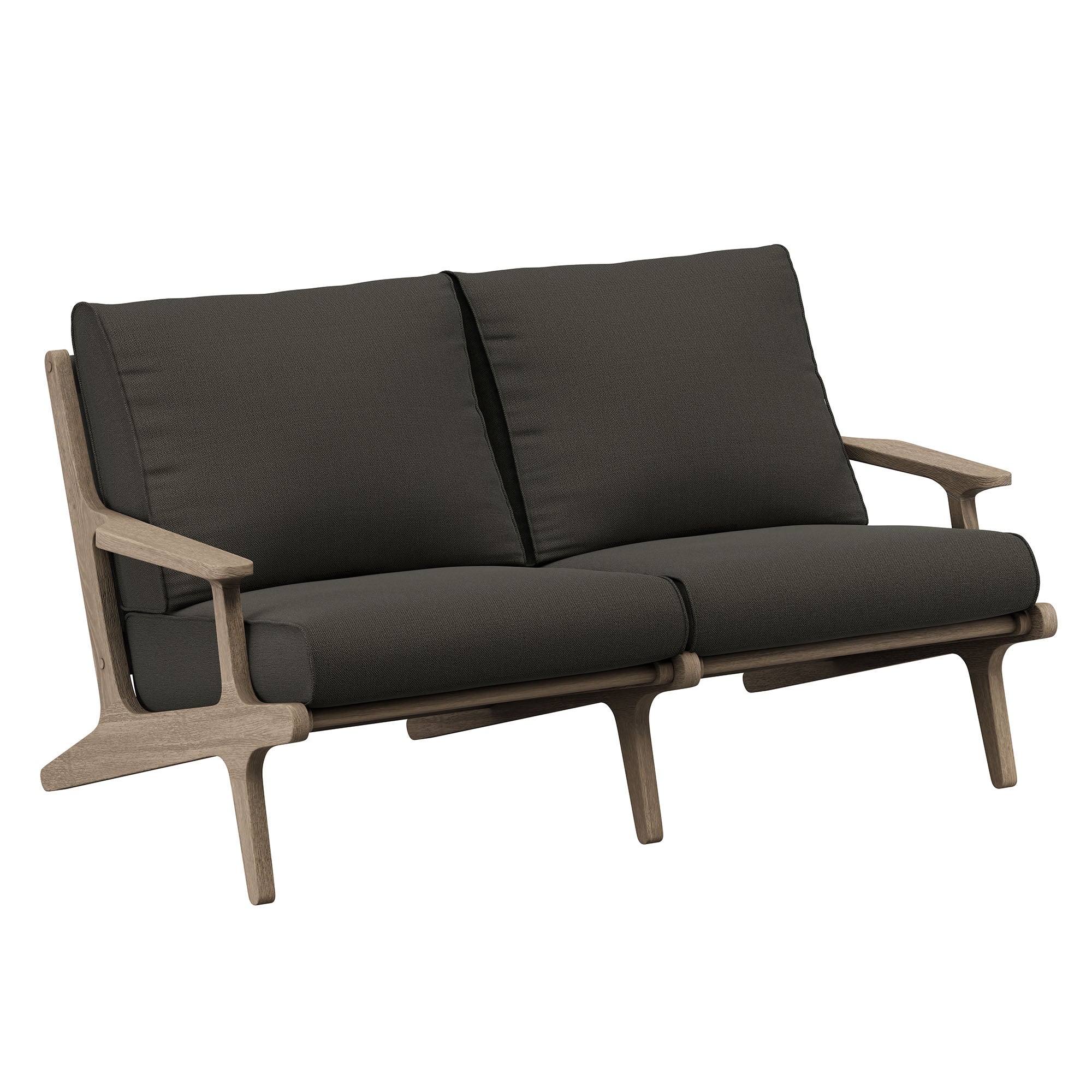 Saratoga 4-Piece Outdoor Patio Teak Wood Furniture Set, Flint Gray