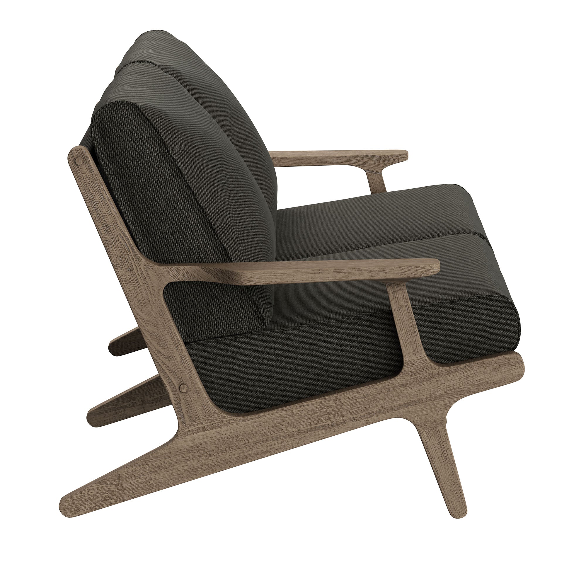 Saratoga 4-Piece Outdoor Patio Teak Wood Furniture Set, Flint Gray