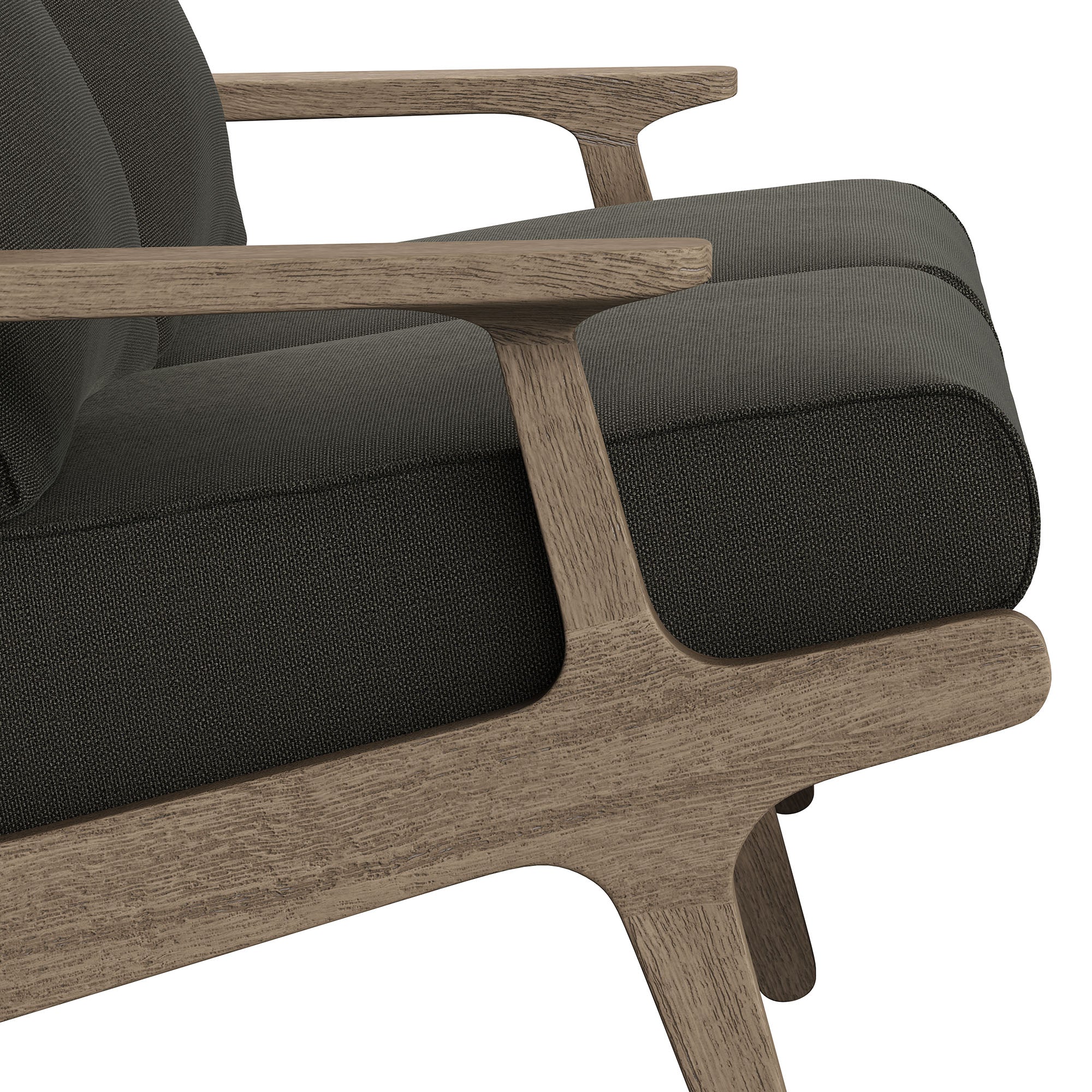 Saratoga Outdoor Patio Teak Wood Loveseat, Flint Gray