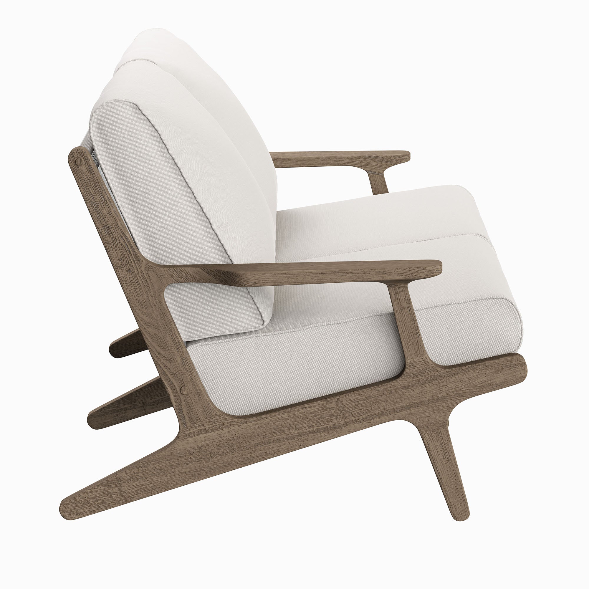 Saratoga Outdoor Patio Teak Wood Loveseat, Weathered Gray
