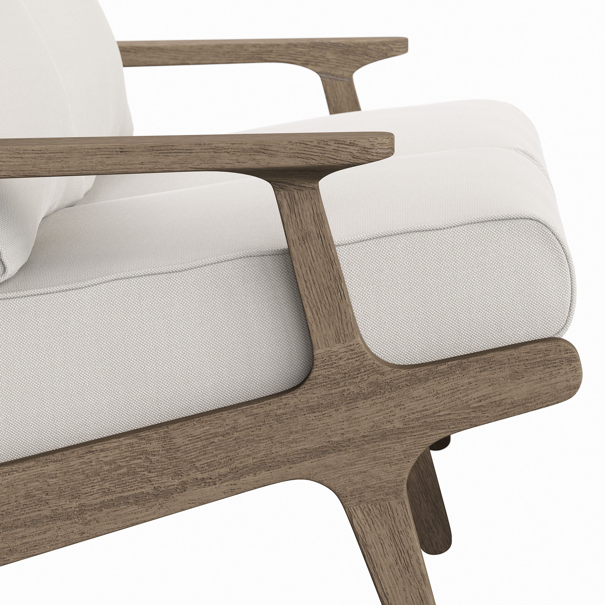 Saratoga Outdoor Patio Teak Wood Loveseat, Weathered Gray