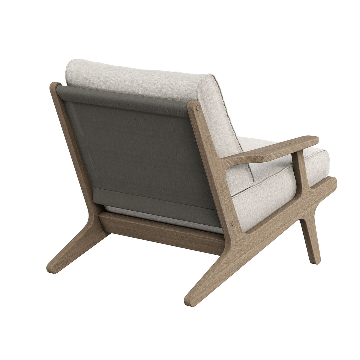 Saratoga Outdoor Patio Teak Wood Armchair, Pebble