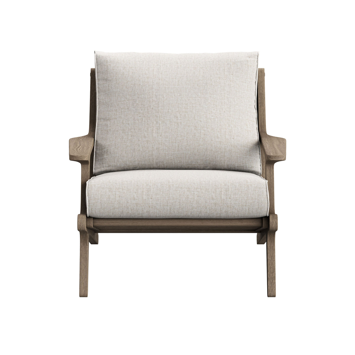 Saratoga Outdoor Patio Teak Wood Armchair, Pebble