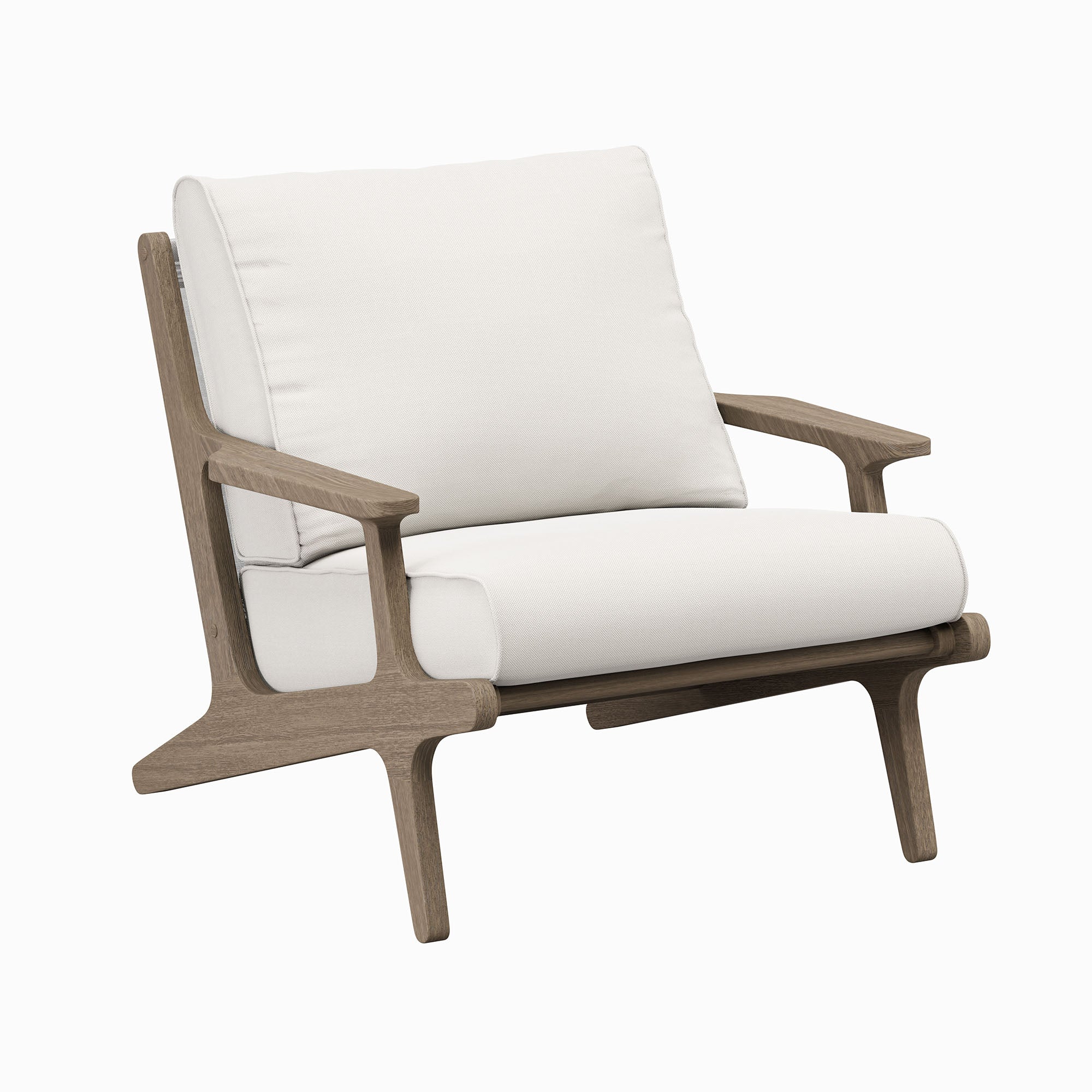 Saratoga 4-Piece Outdoor Patio Teak Wood Furniture Set, Weathered Gray White