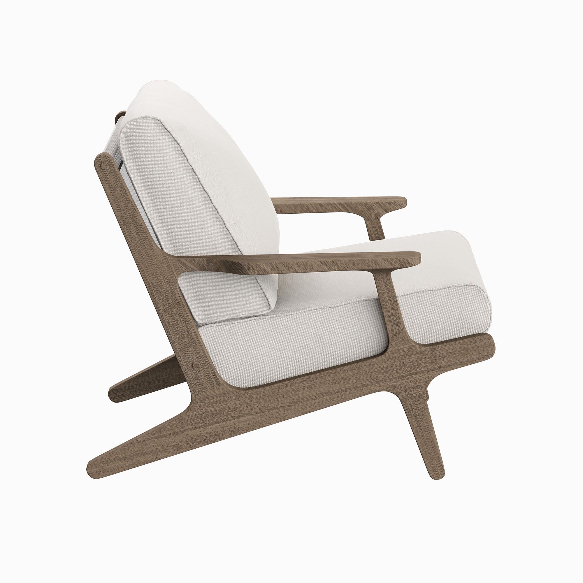 Saratoga Outdoor Patio Teak Wood Armchair, Weathered Gray