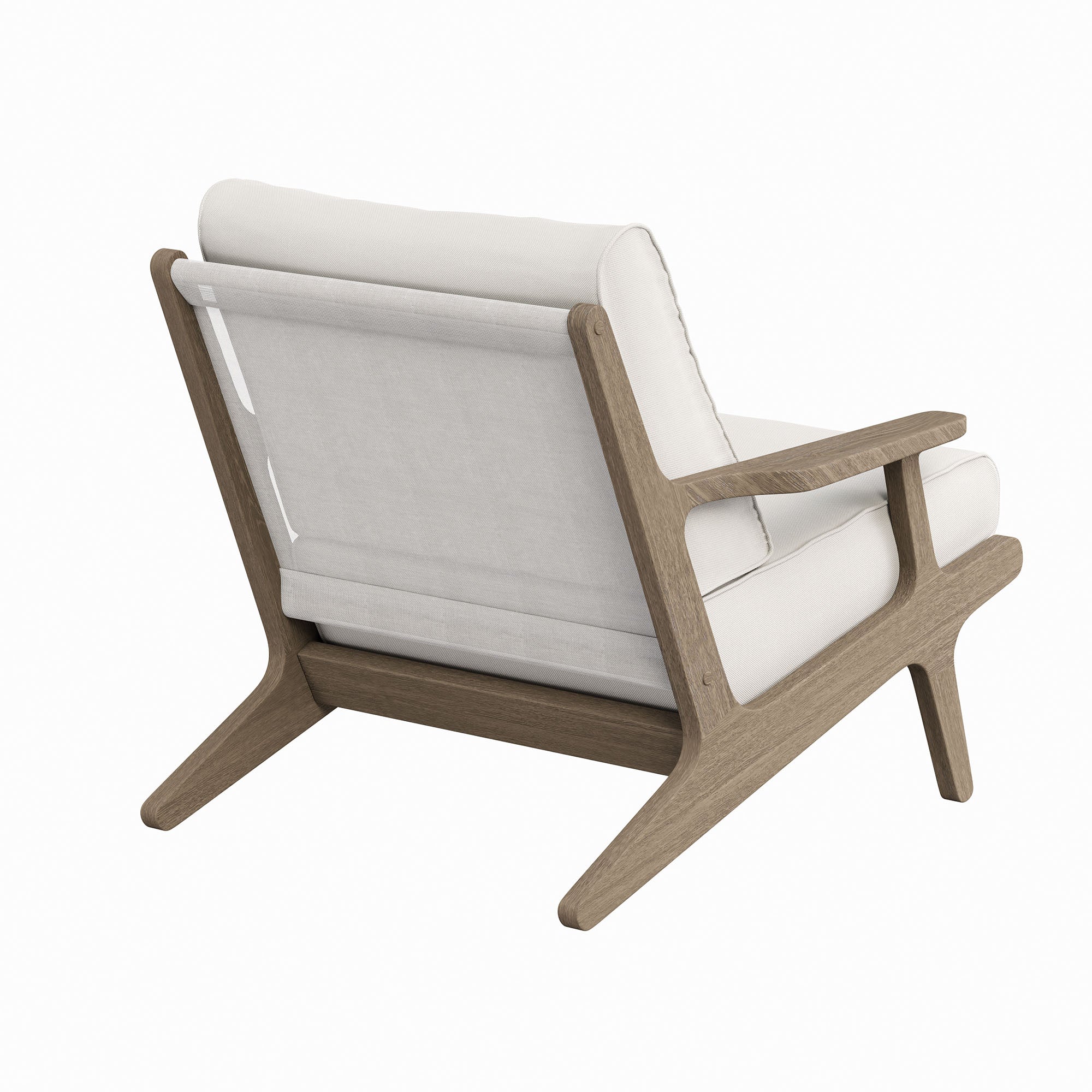 Saratoga Outdoor Patio Teak Wood Armchair, Weathered Gray
