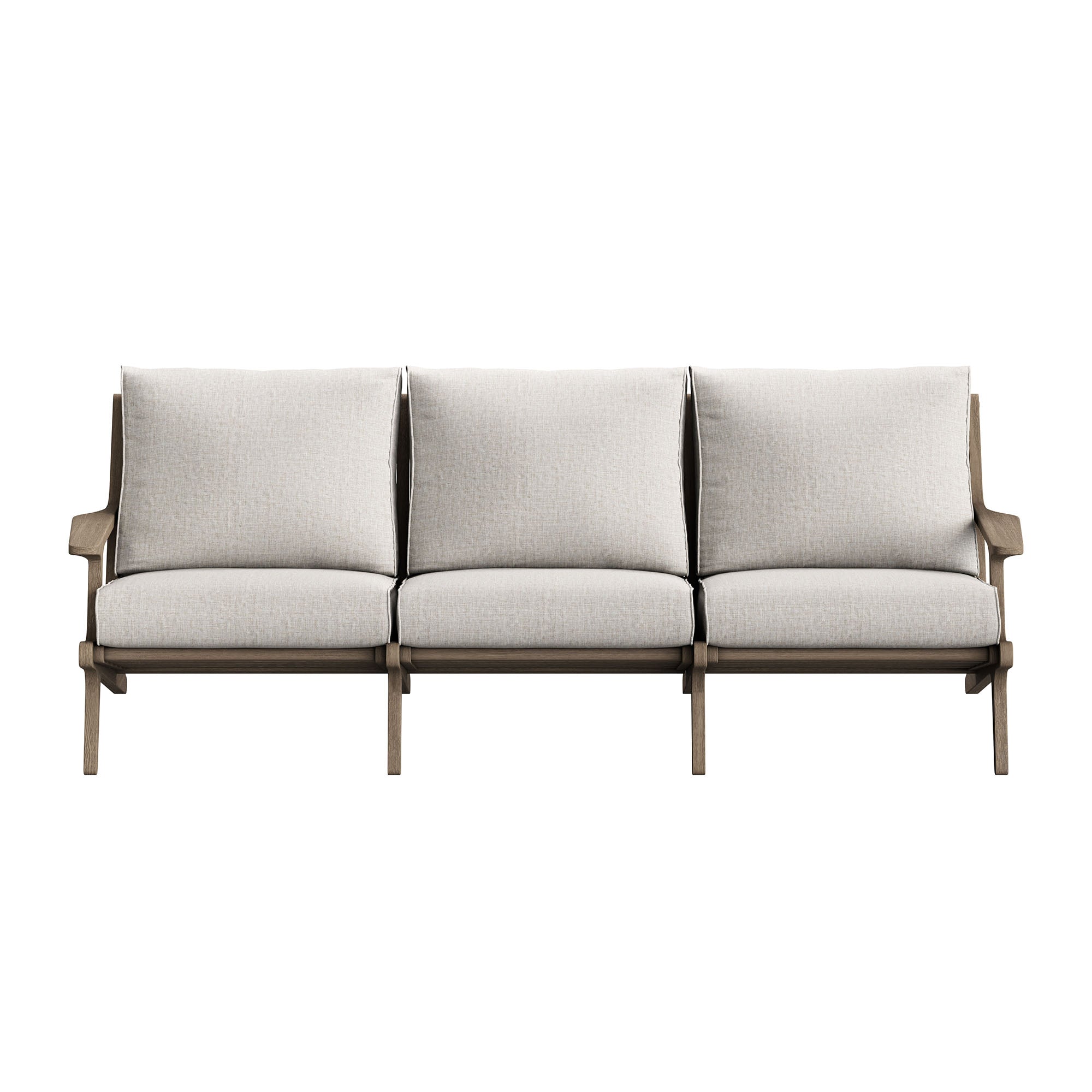 Saratoga Outdoor Patio Teak Sofa, Pebble