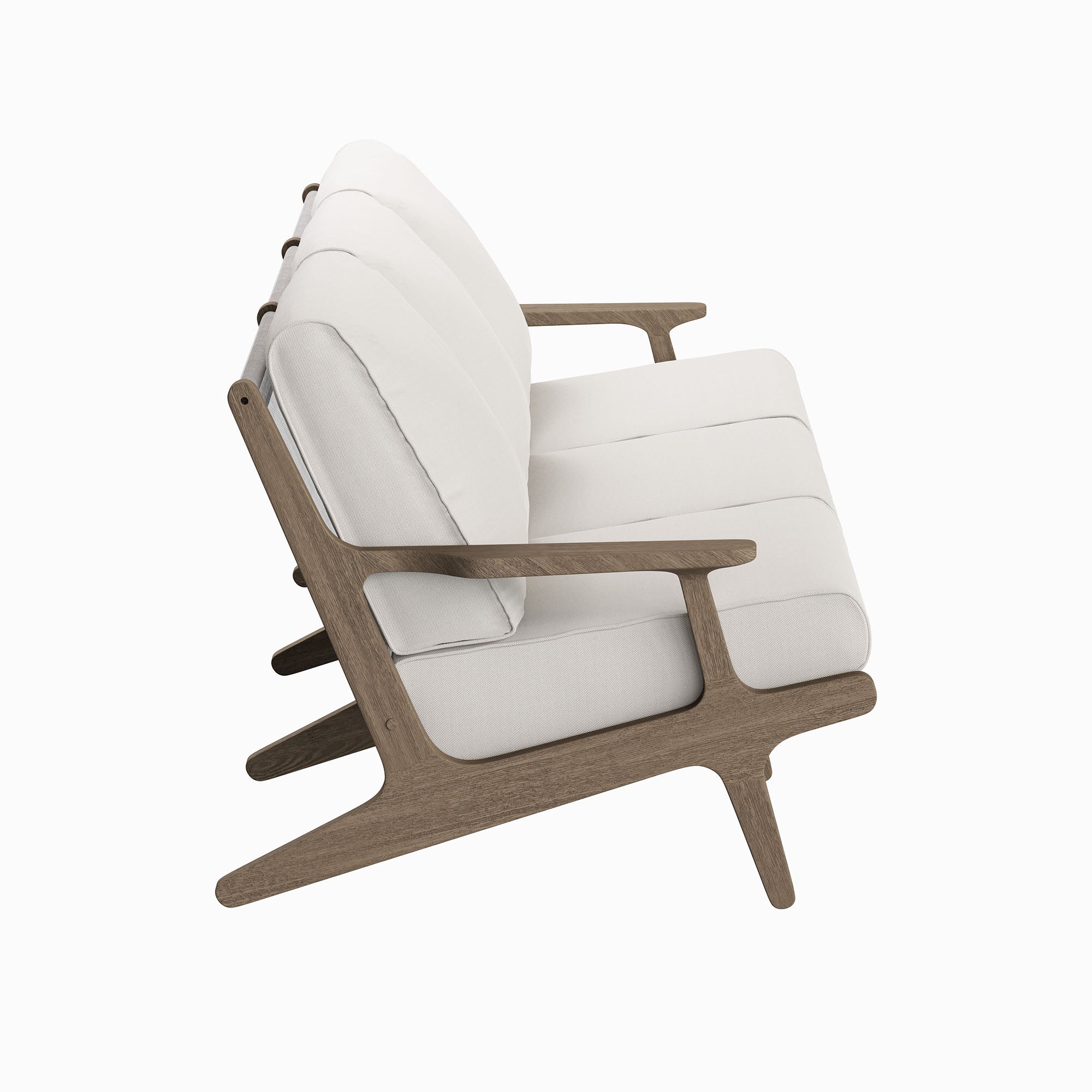 Saratoga Outdoor Patio Teak Sofa, Weathered Gray