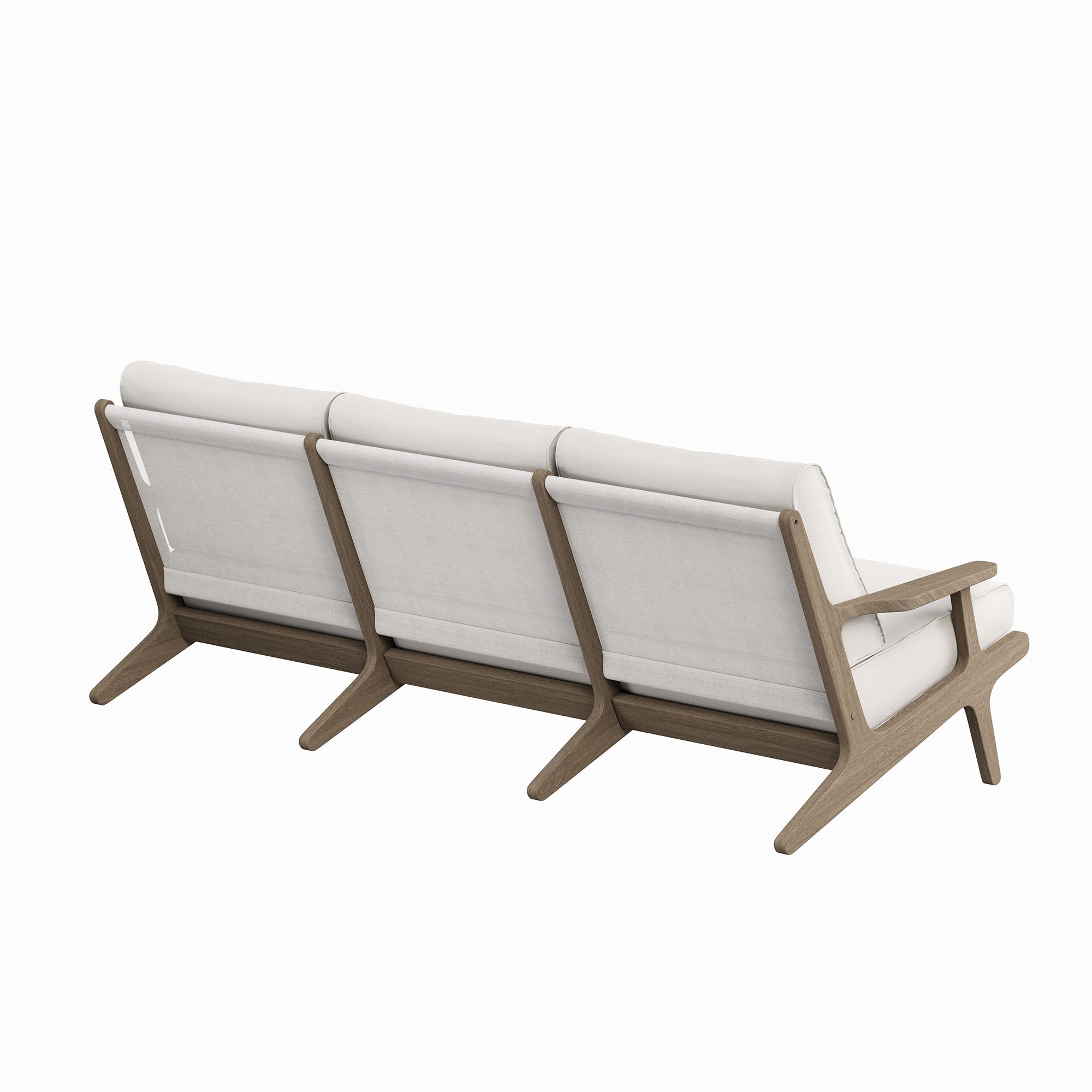 Saratoga Outdoor Patio Teak Sofa, Weathered Gray