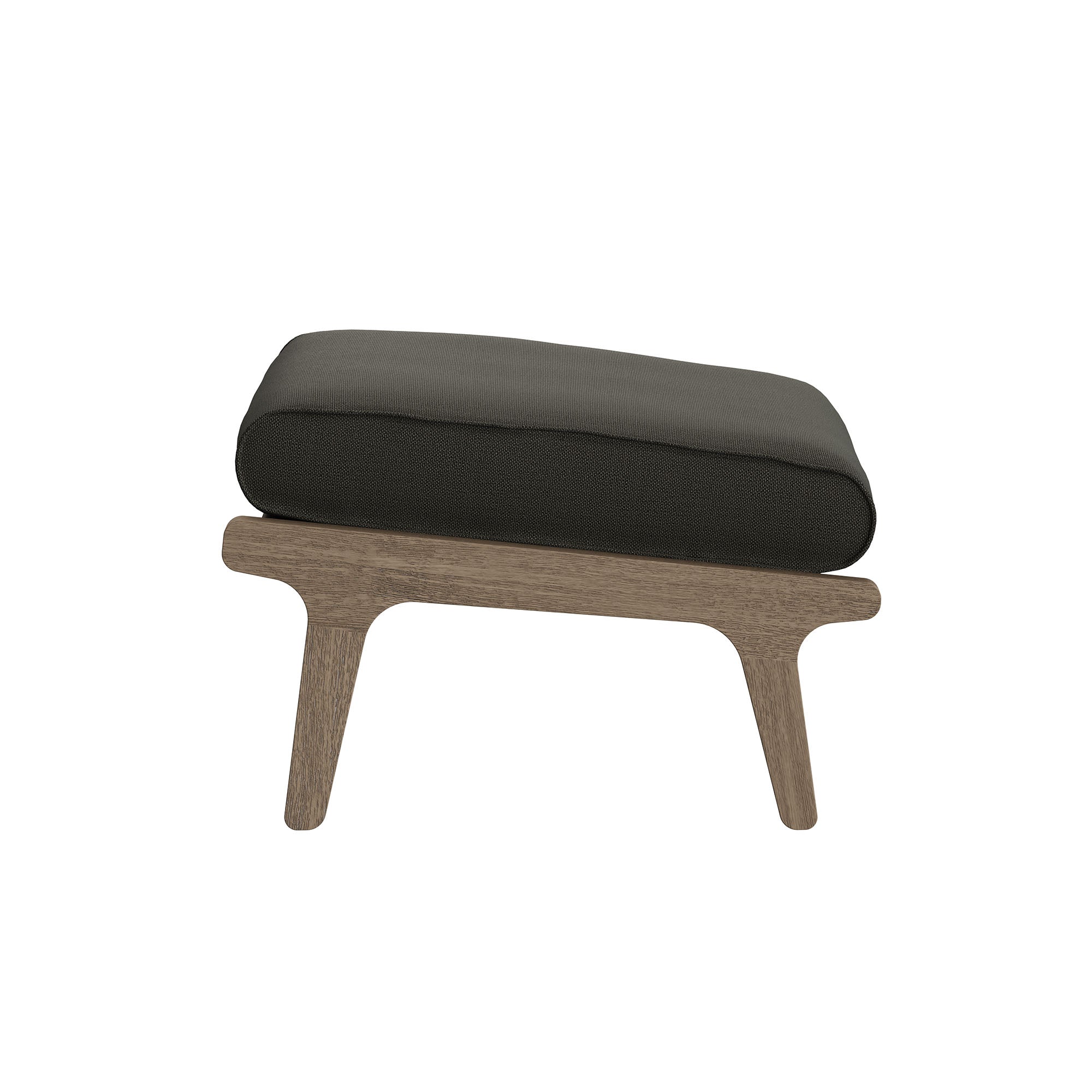 Saratoga Outdoor Patio Teak Ottoman, Flint Gray