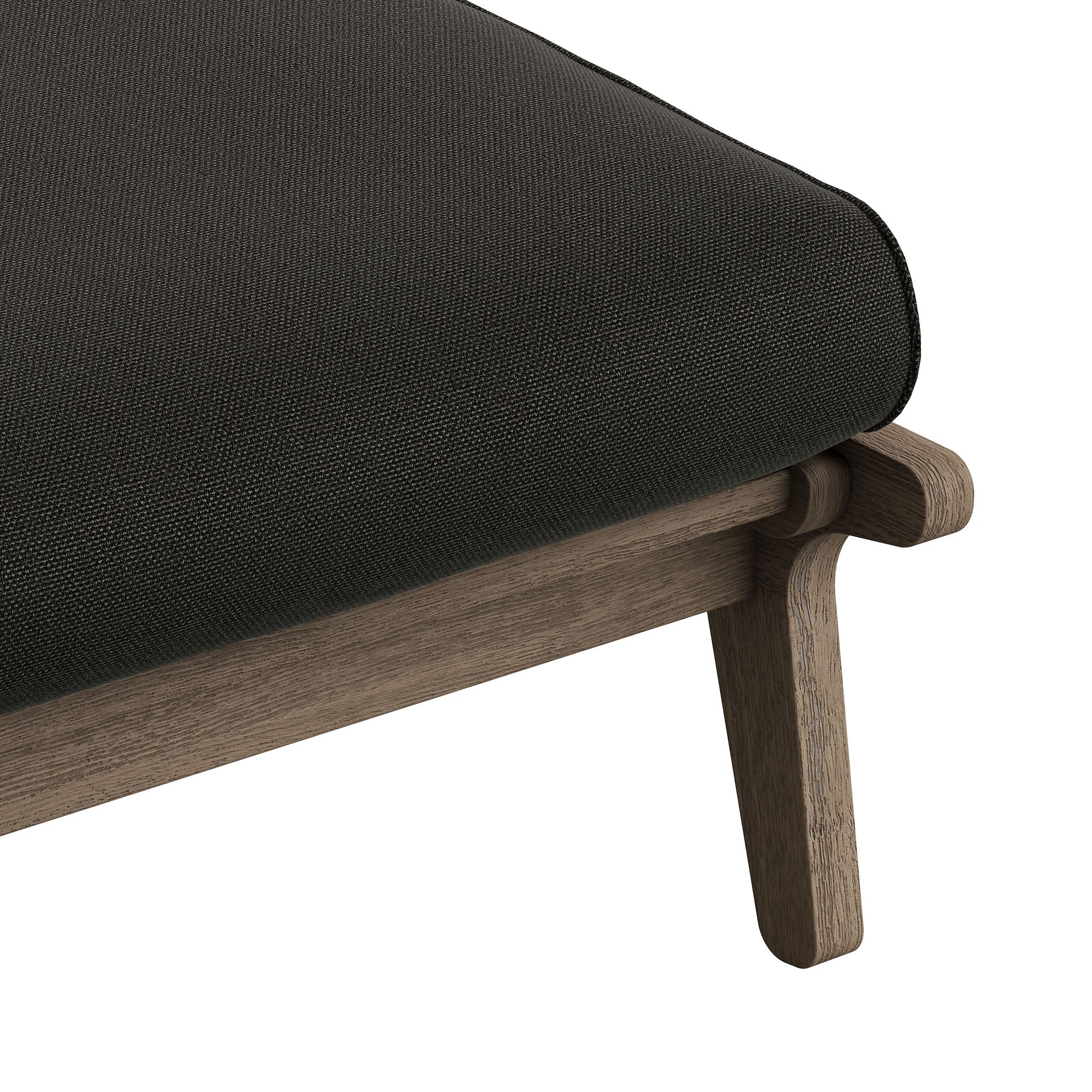 Saratoga Outdoor Patio Teak Ottoman, Flint Gray