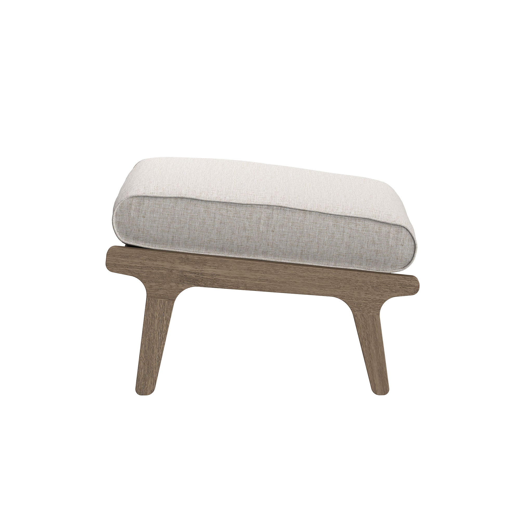 Saratoga Outdoor Patio Teak Ottoman, Pebble
