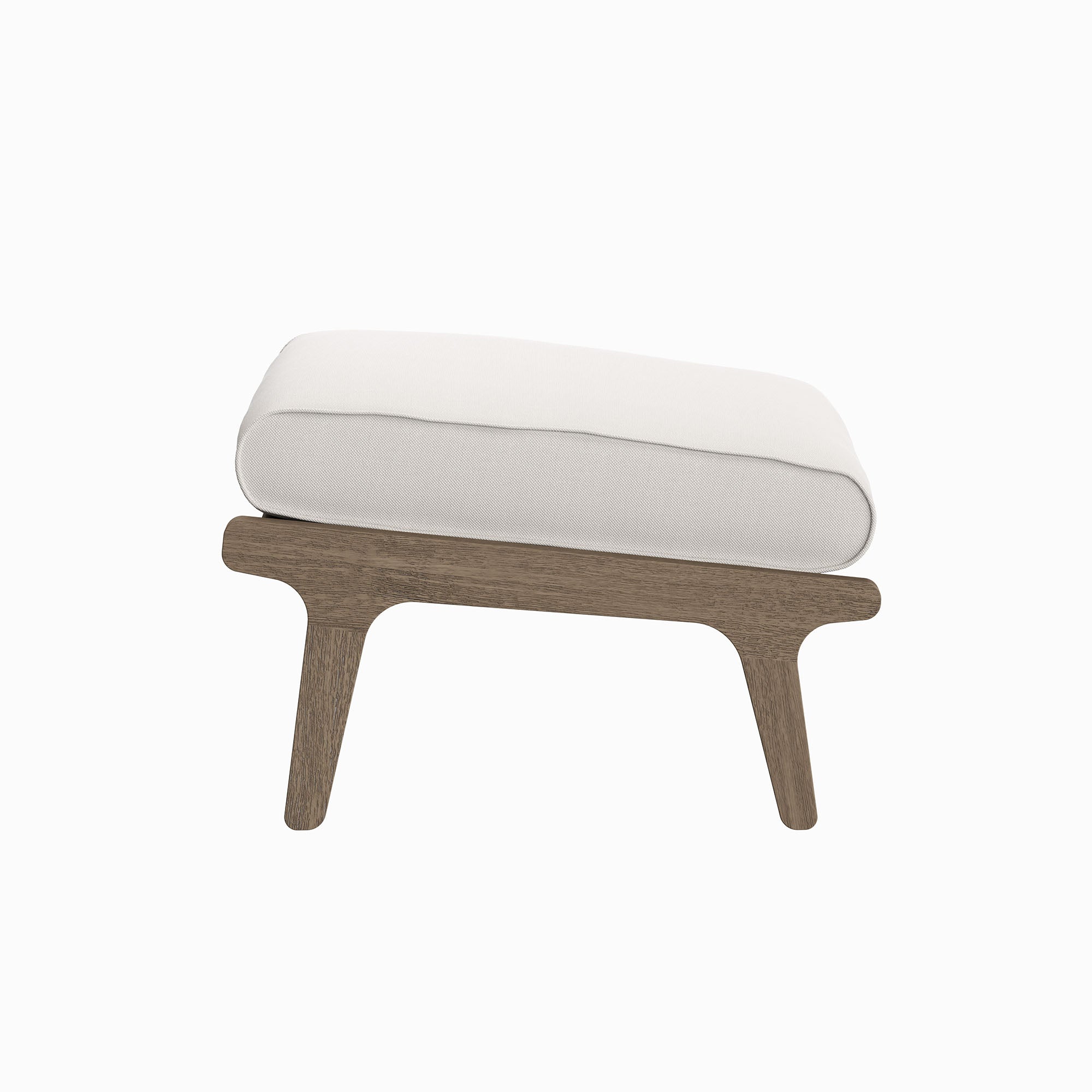 Saratoga Outdoor Patio Teak Ottoman, Weathered Gray