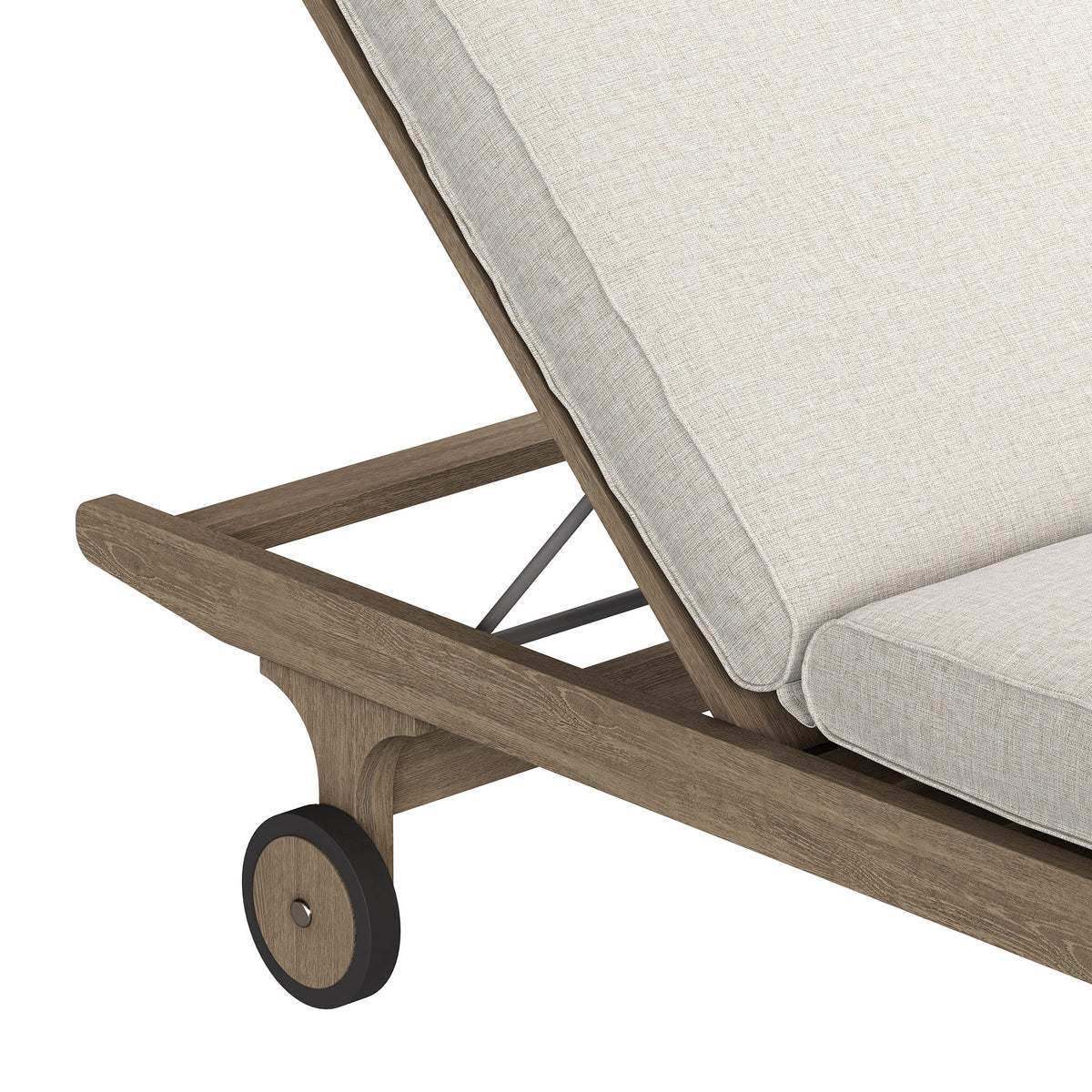 Saratoga Outdoor Patio Teak Chaise Lounge Chair, Pebble