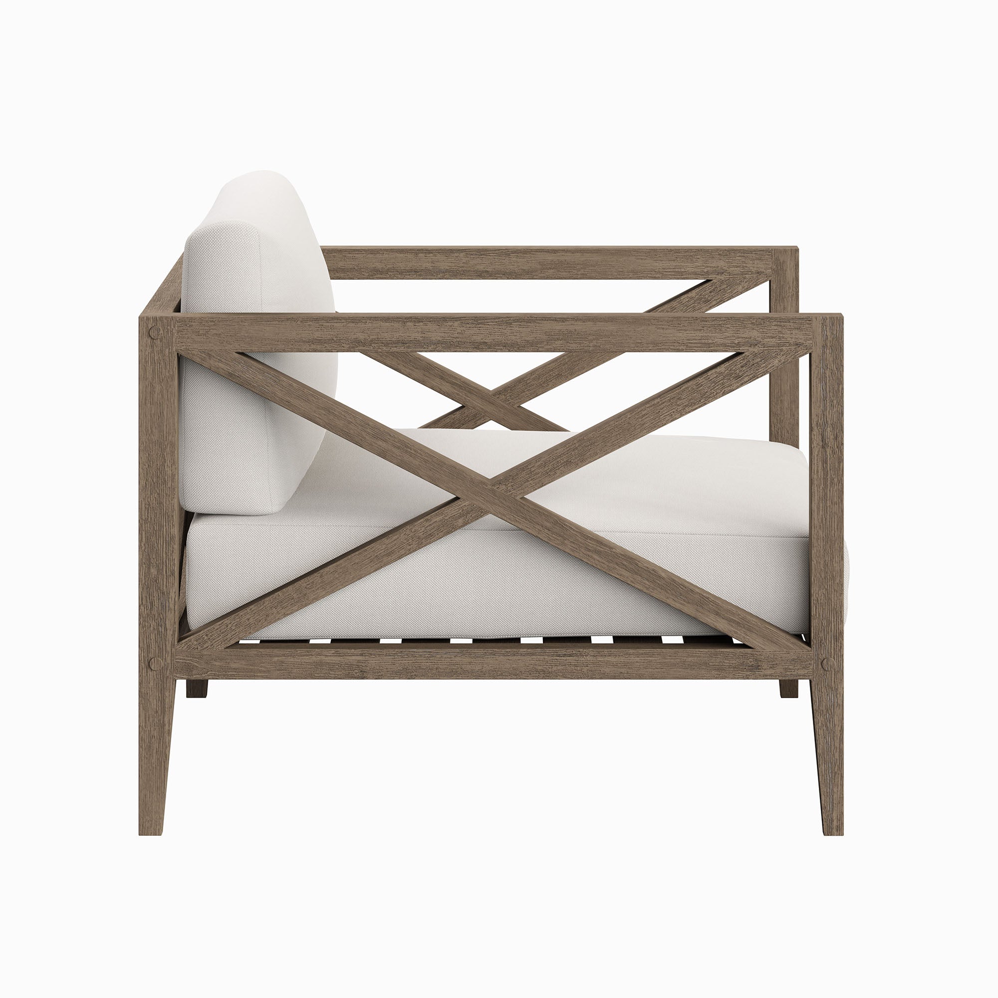 Northlake Outdoor Patio Teak Armchair, Weathered Gray