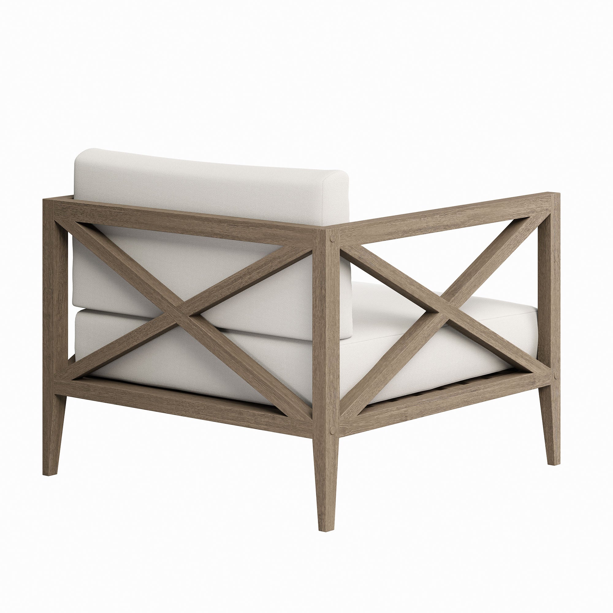 Northlake Outdoor Patio Teak Armchair, Weathered Gray