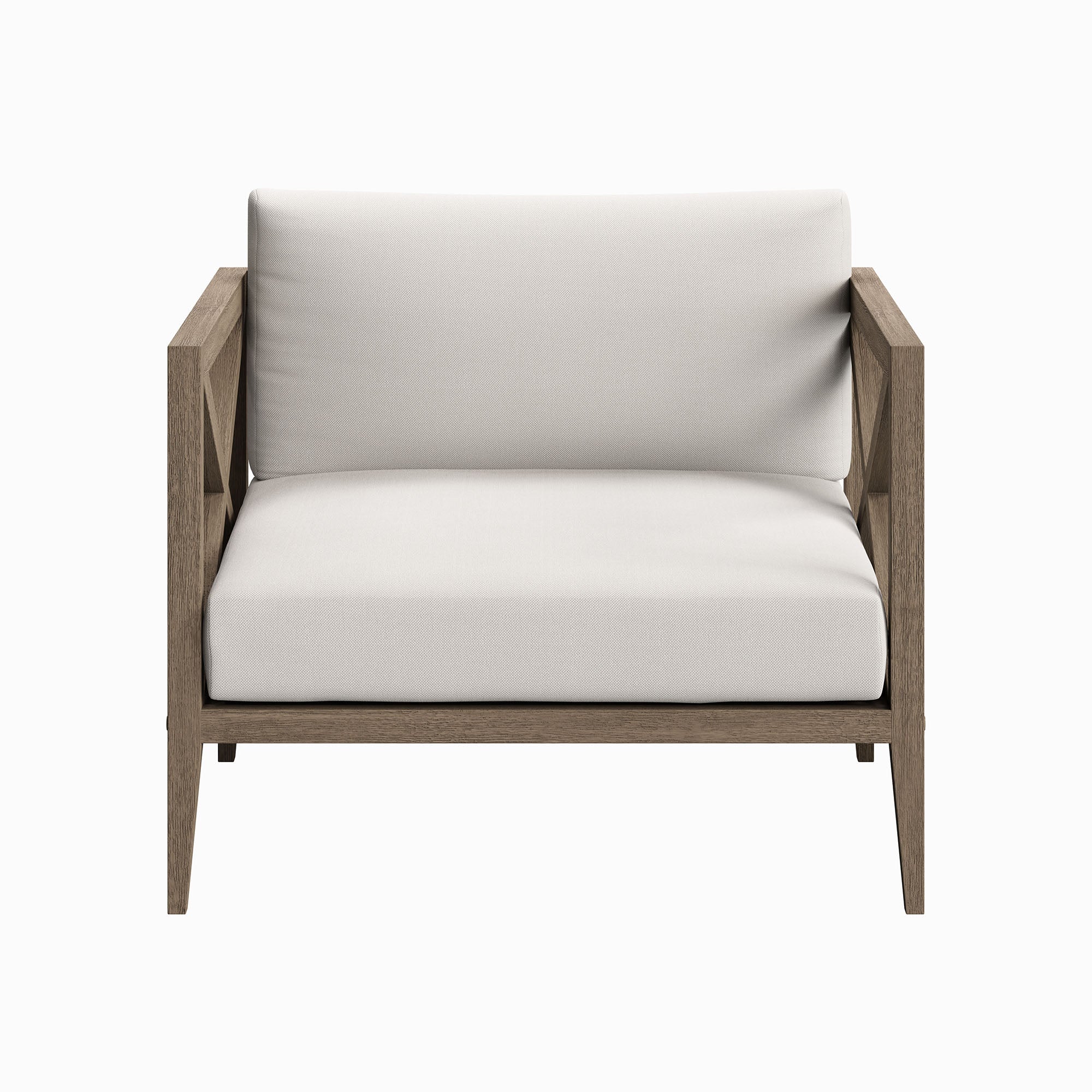 Northlake Outdoor Patio Teak Armchair, Weathered Gray