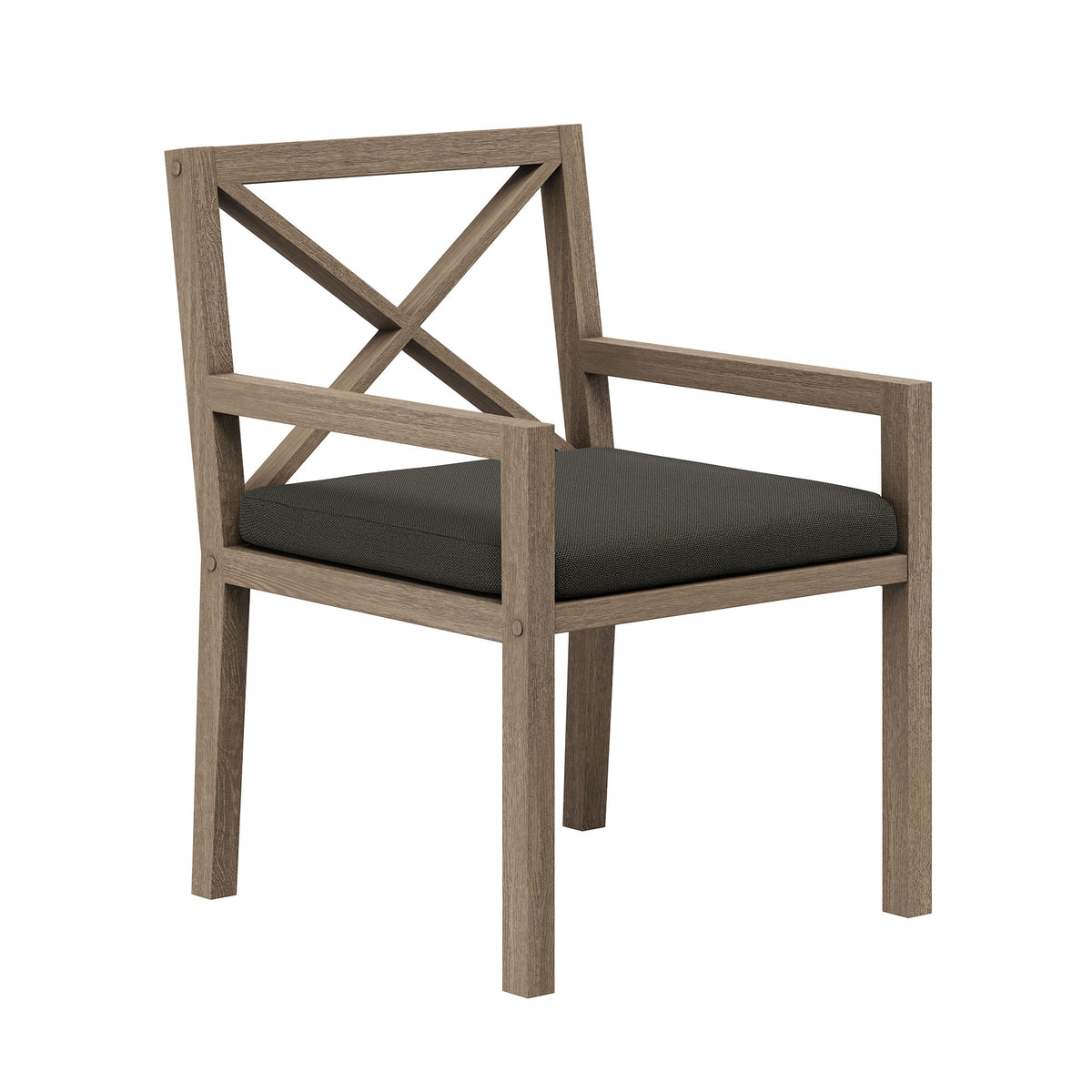 Northlake 7-Piece Outdoor Patio Teak Wood Dining Set, Flint Gray
