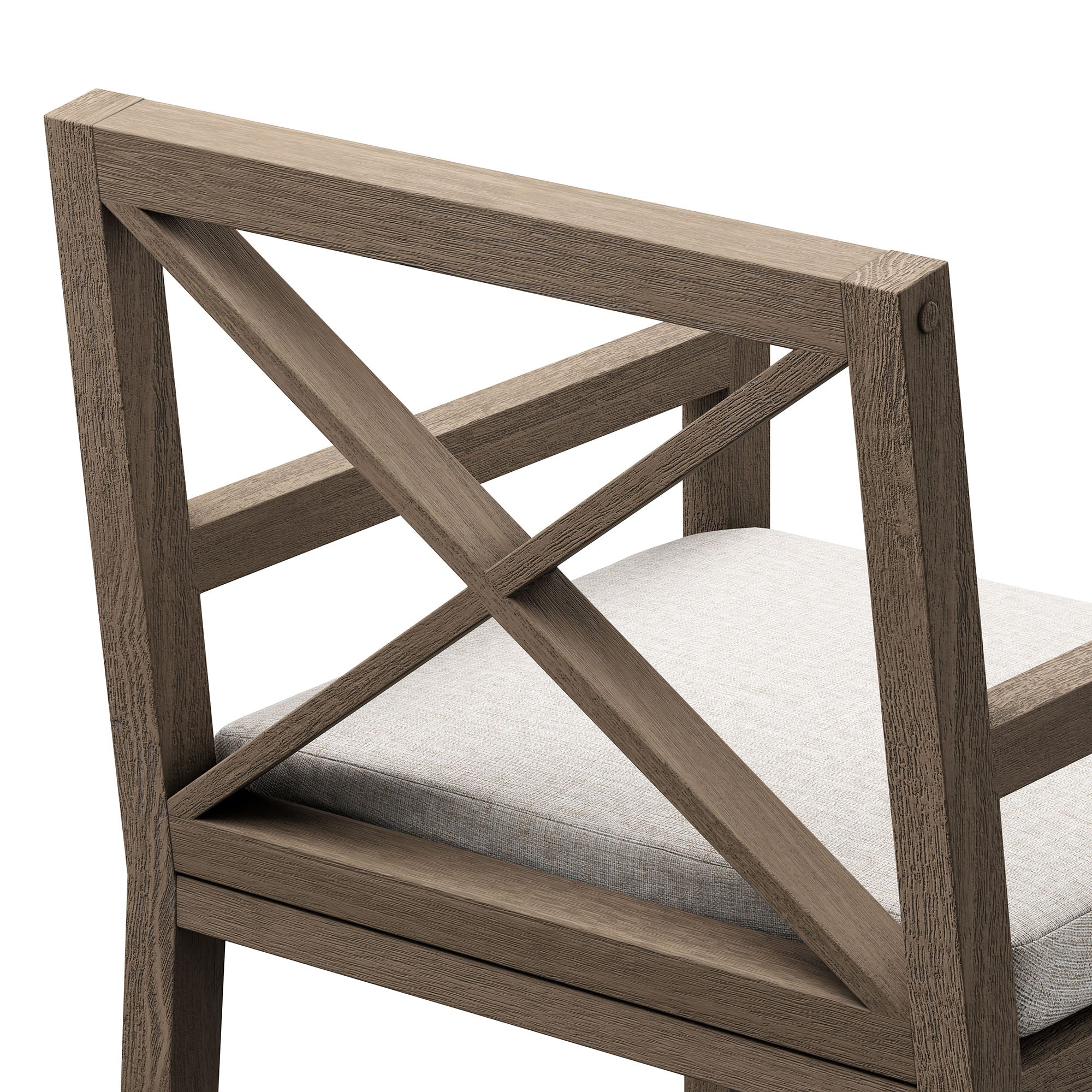 Northlake Outdoor Patio Teak Dining Armchair, Pebble