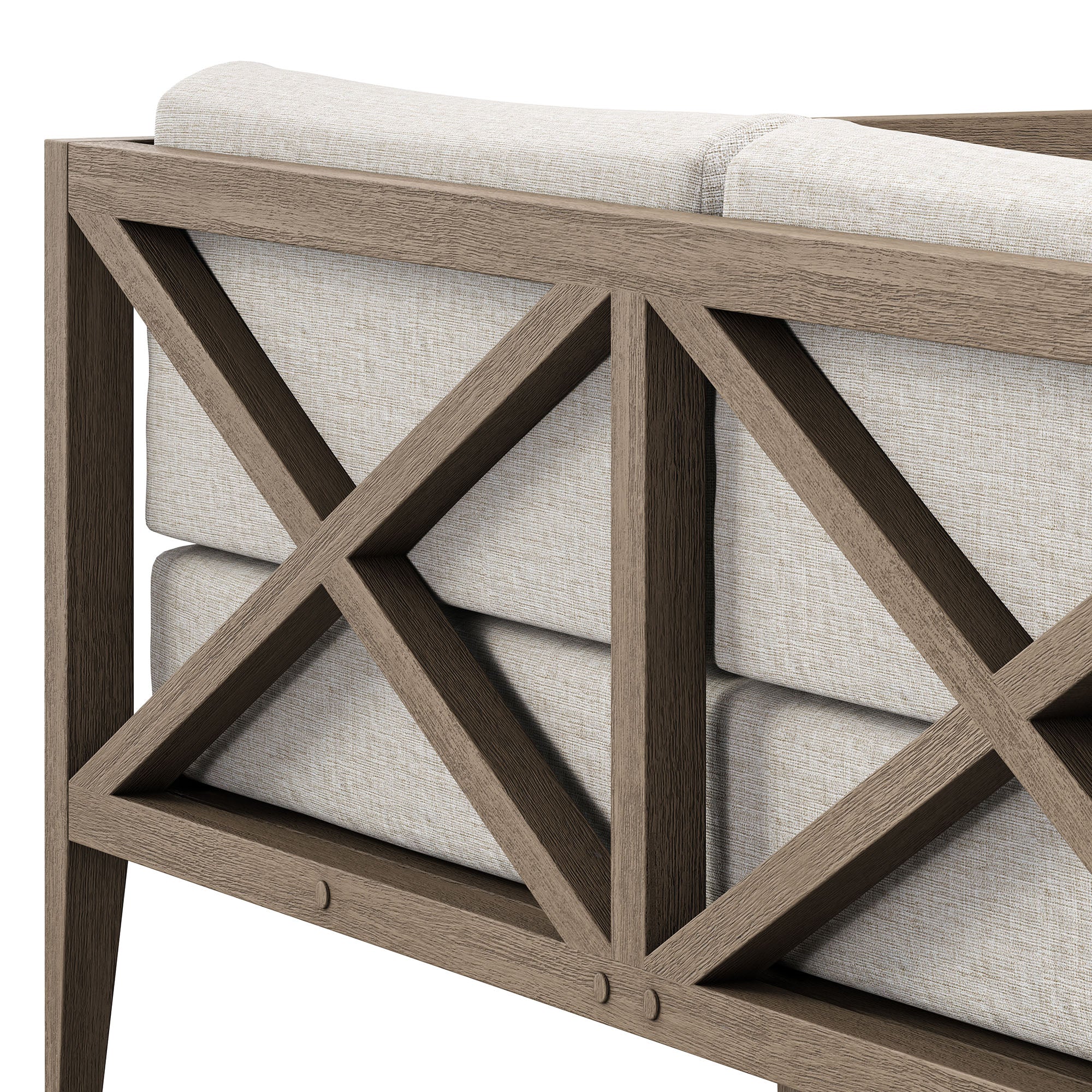 Northlake Outdoor Patio Teak Loveseat, Pebble