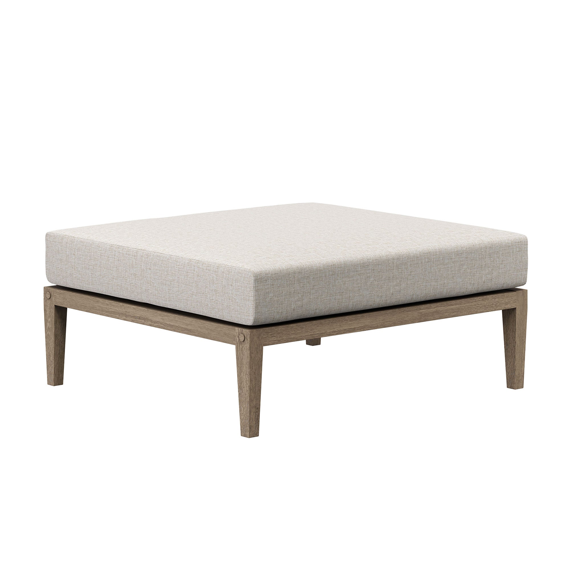 Northlake Outdoor Patio Teak Wood Loveseat and Ottoman Set, Pebble