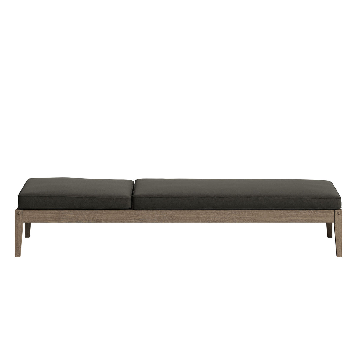 Northlake 3-Piece Outdoor Patio Teak Wood Furniture Set with Chaise Lounges and Side Table, Flint Gray