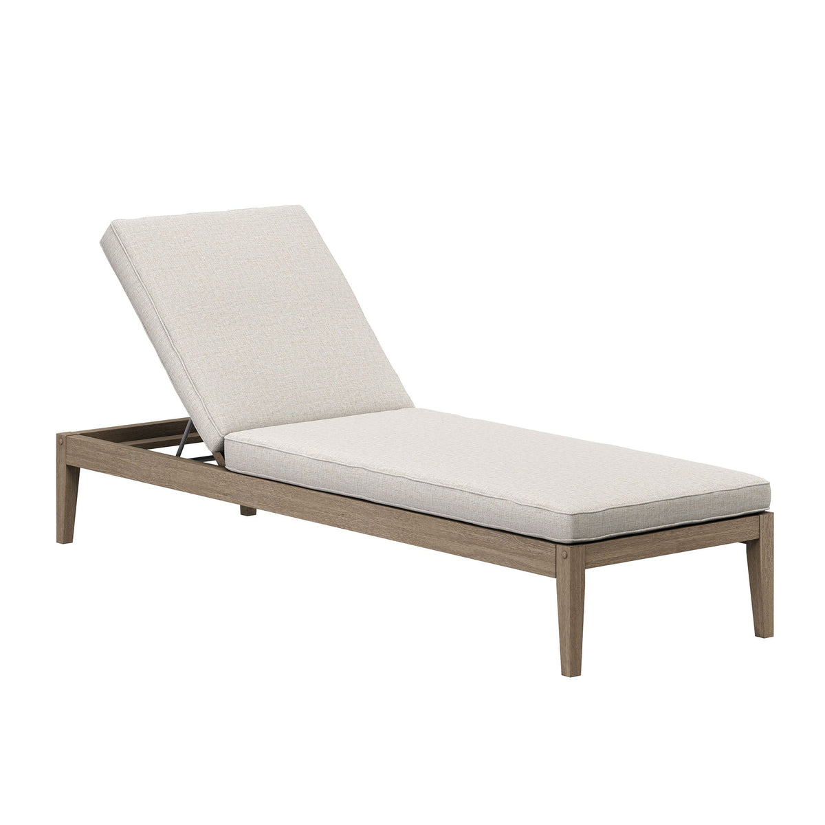 Northlake Outdoor Patio Teak Chaise Lounge, Pebble