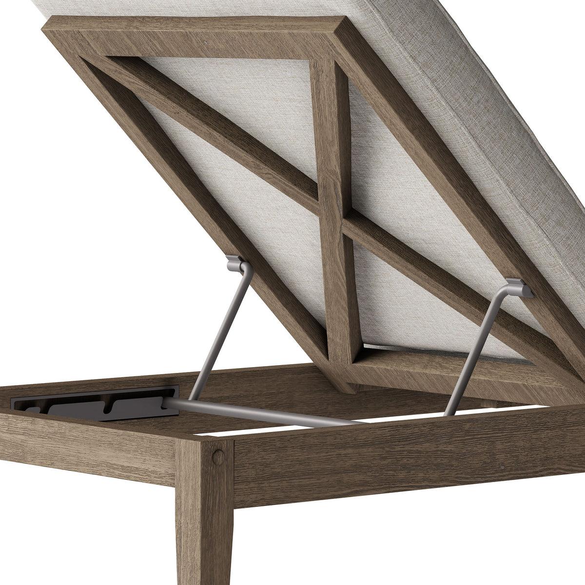 Northlake Outdoor Patio Teak Chaise Lounge, Pebble