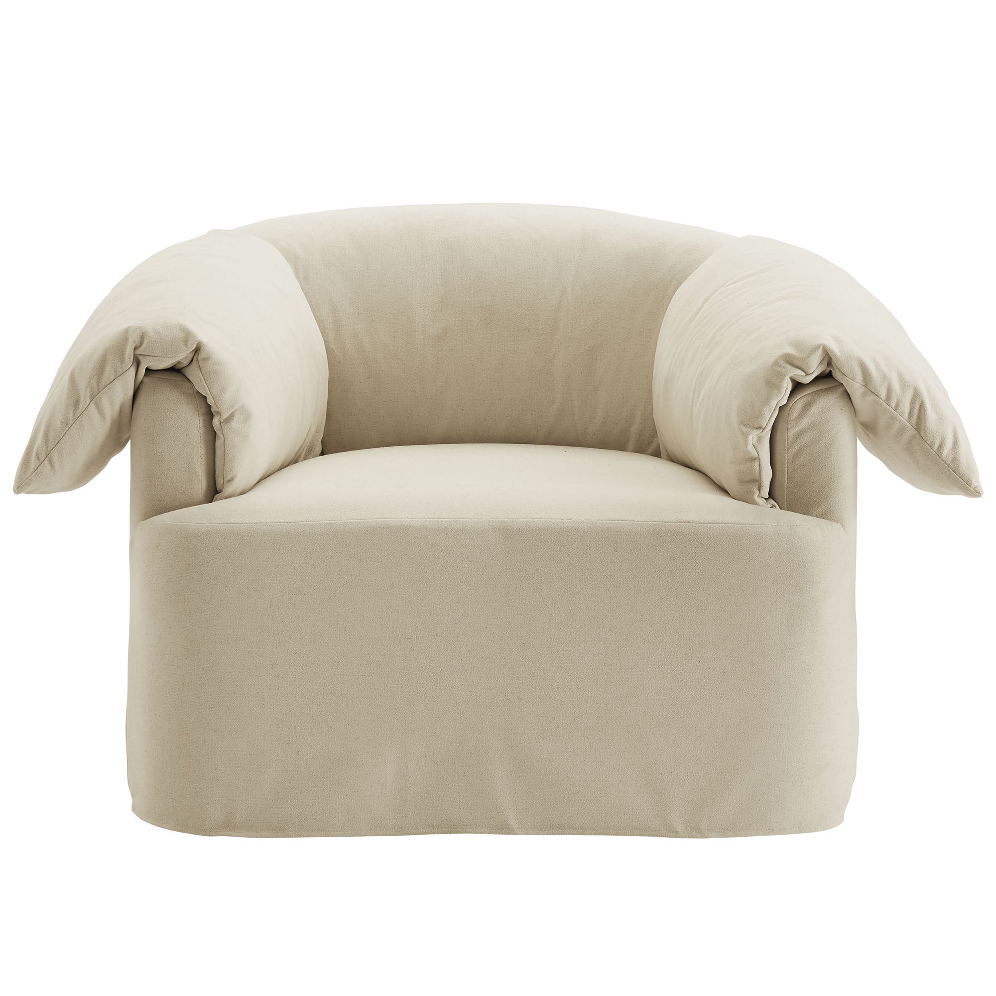 Lark Slipcovered Fabric Oversized Armchair, Linen