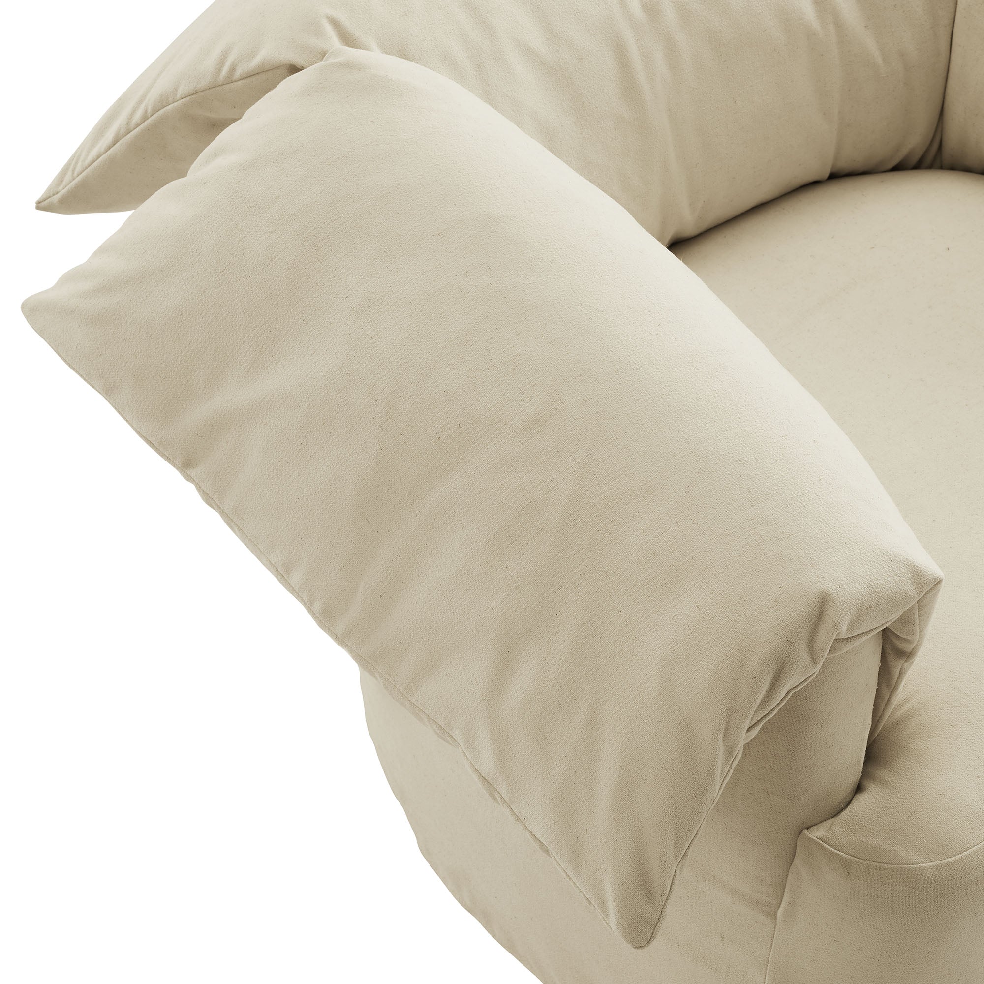 Lark Slipcovered Fabric Oversized Armchair, Linen