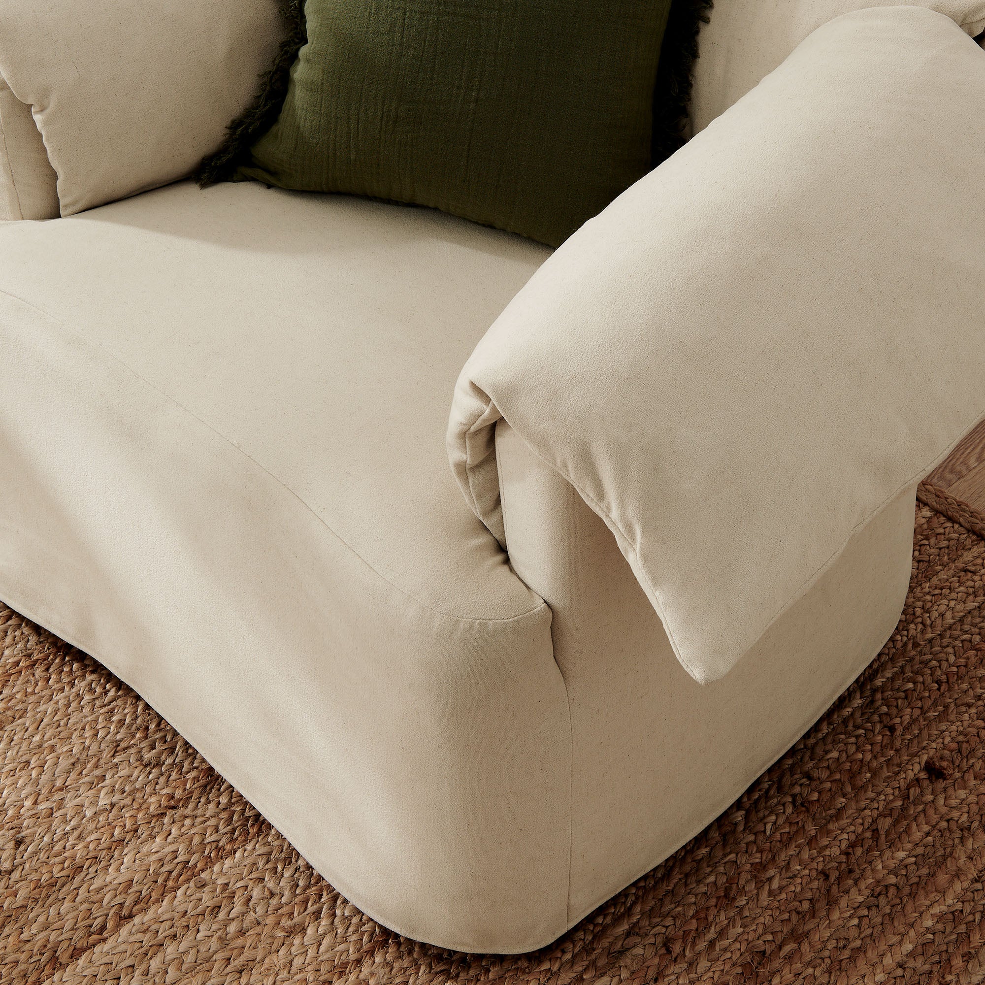 Lark Slipcovered Fabric Oversized Armchair, Linen