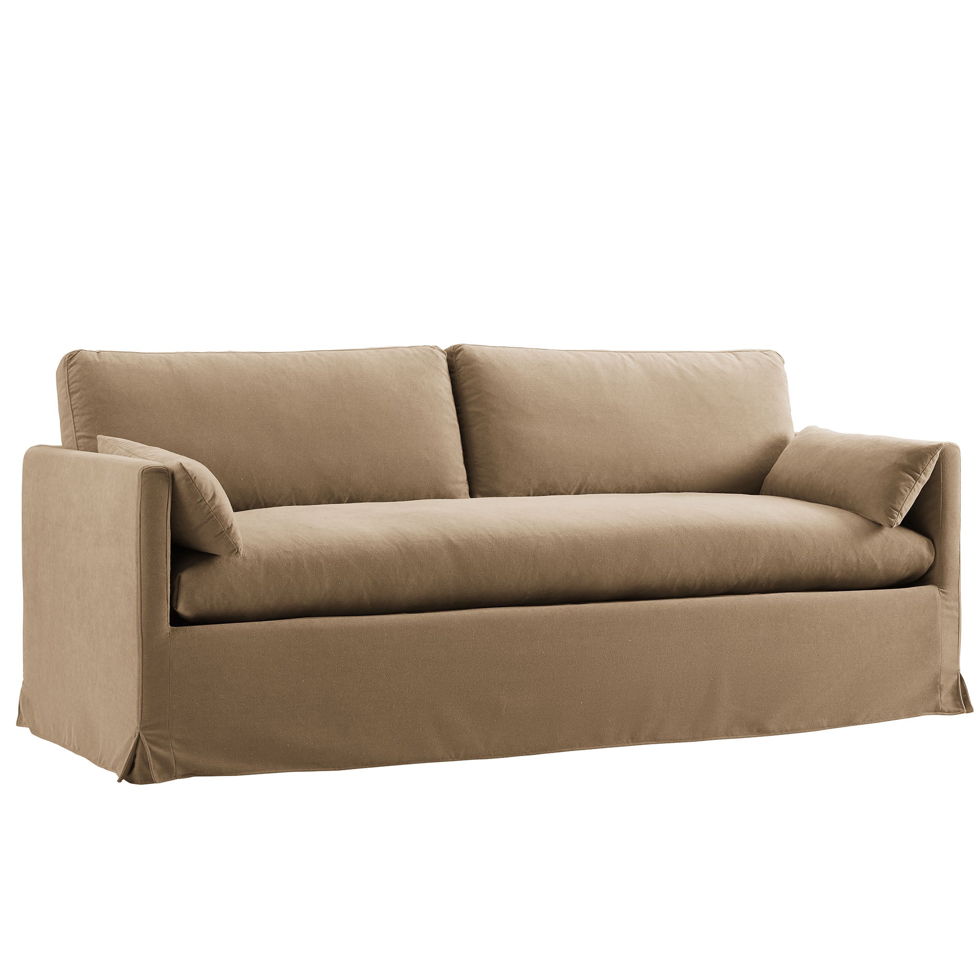 Wellfleet 85" Slipcovered Fabric Sofa, Almond