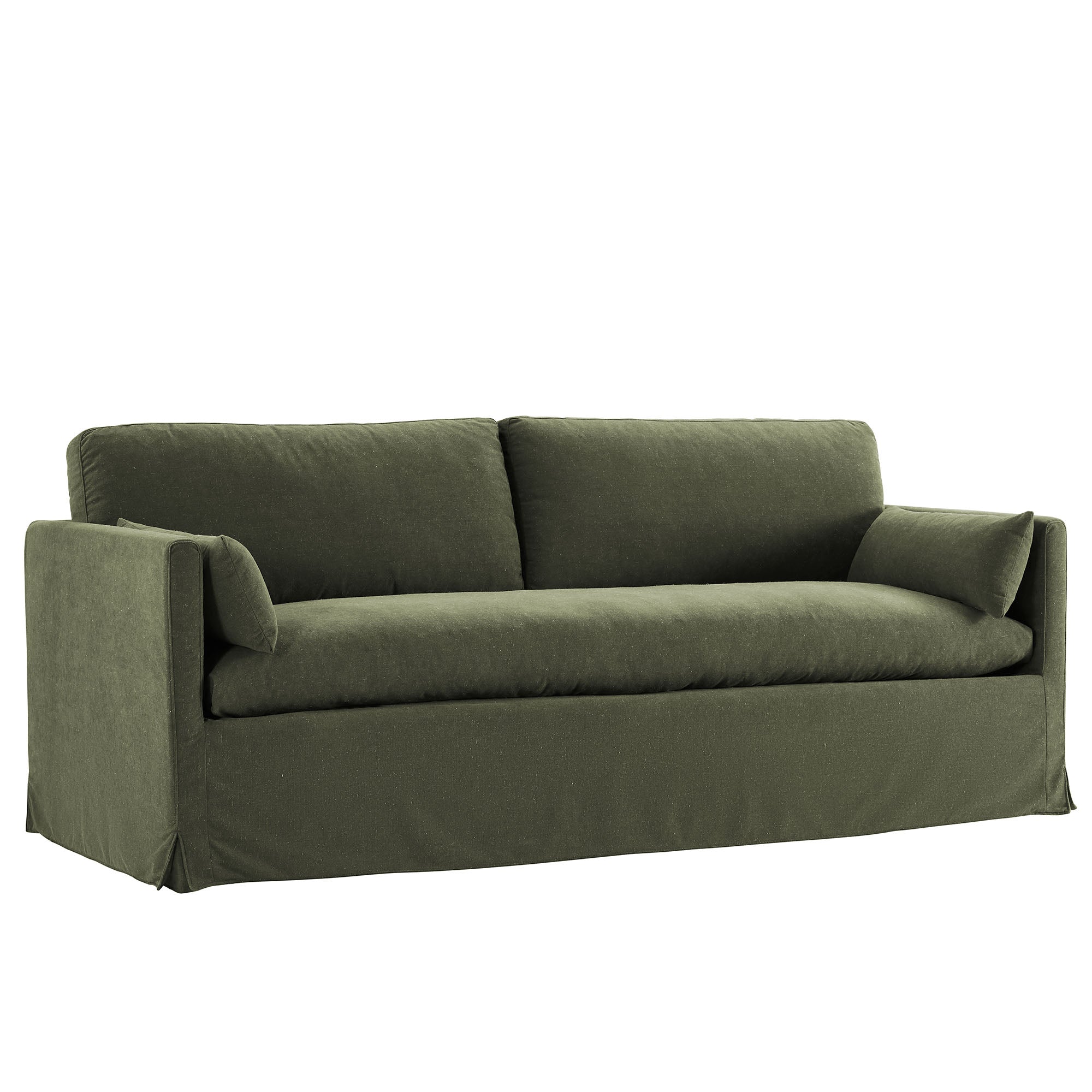 Wellfleet 85" Slipcovered Fabric Sofa, Sage