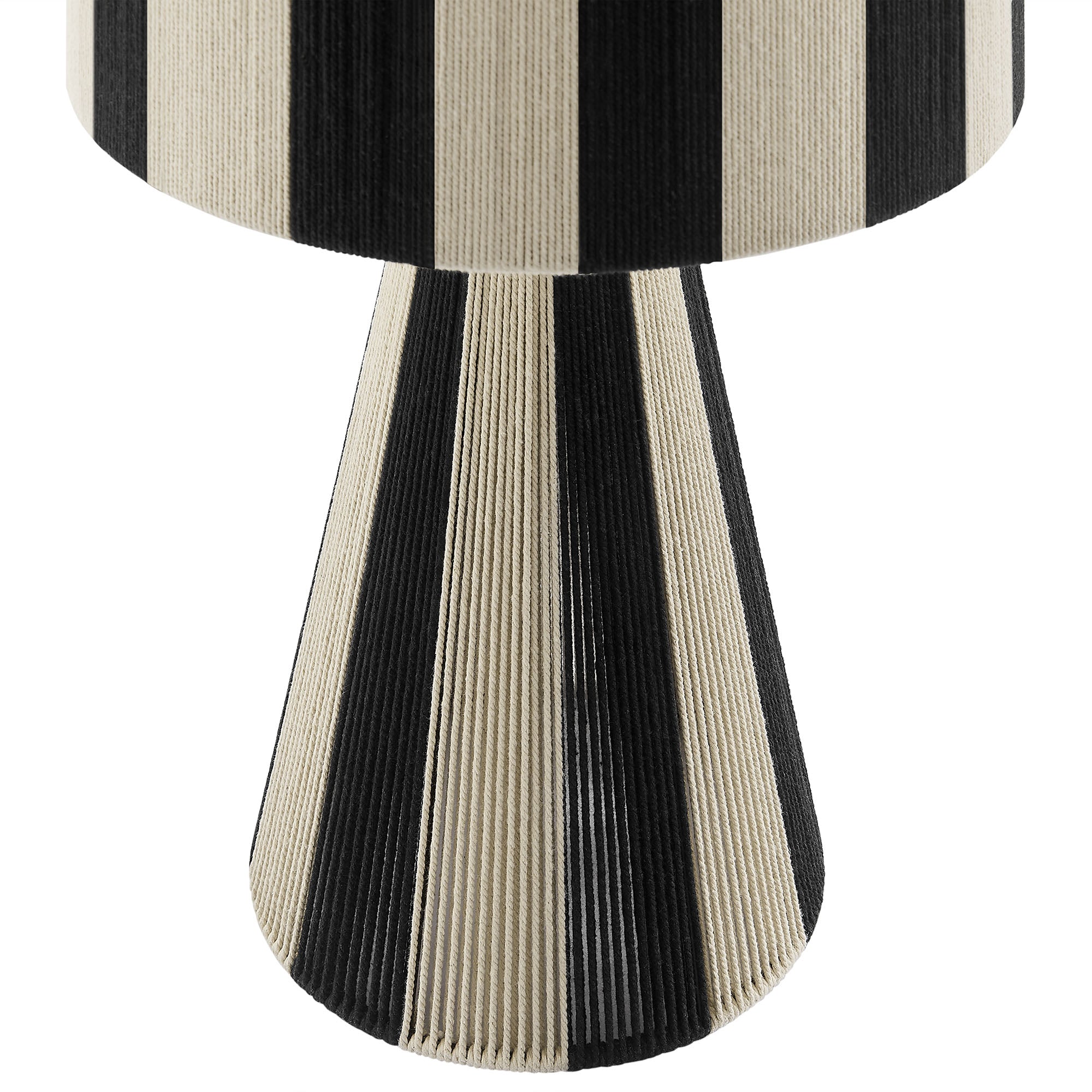 Renae Handwoven Cotton Thread Striped Table Lamp, Black