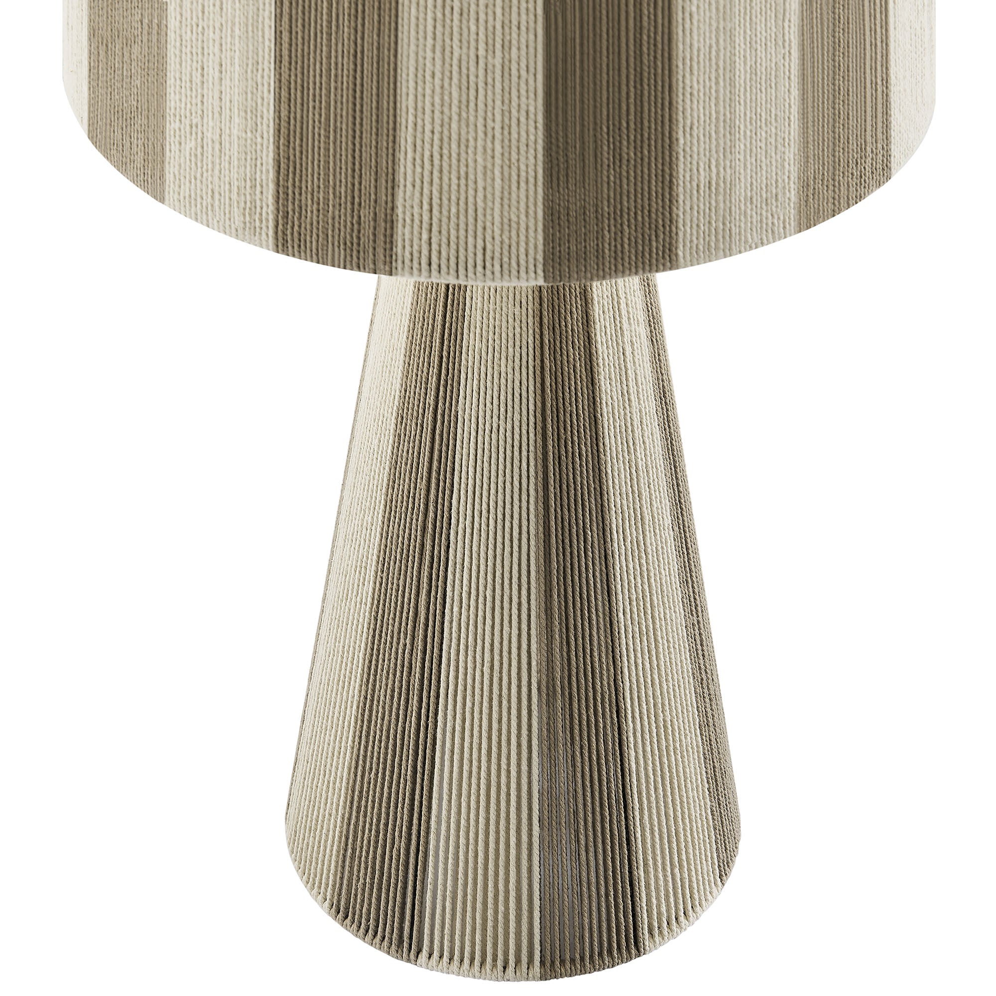 Renae Handwoven Cotton Thread Striped Table Lamp, Cobblestone