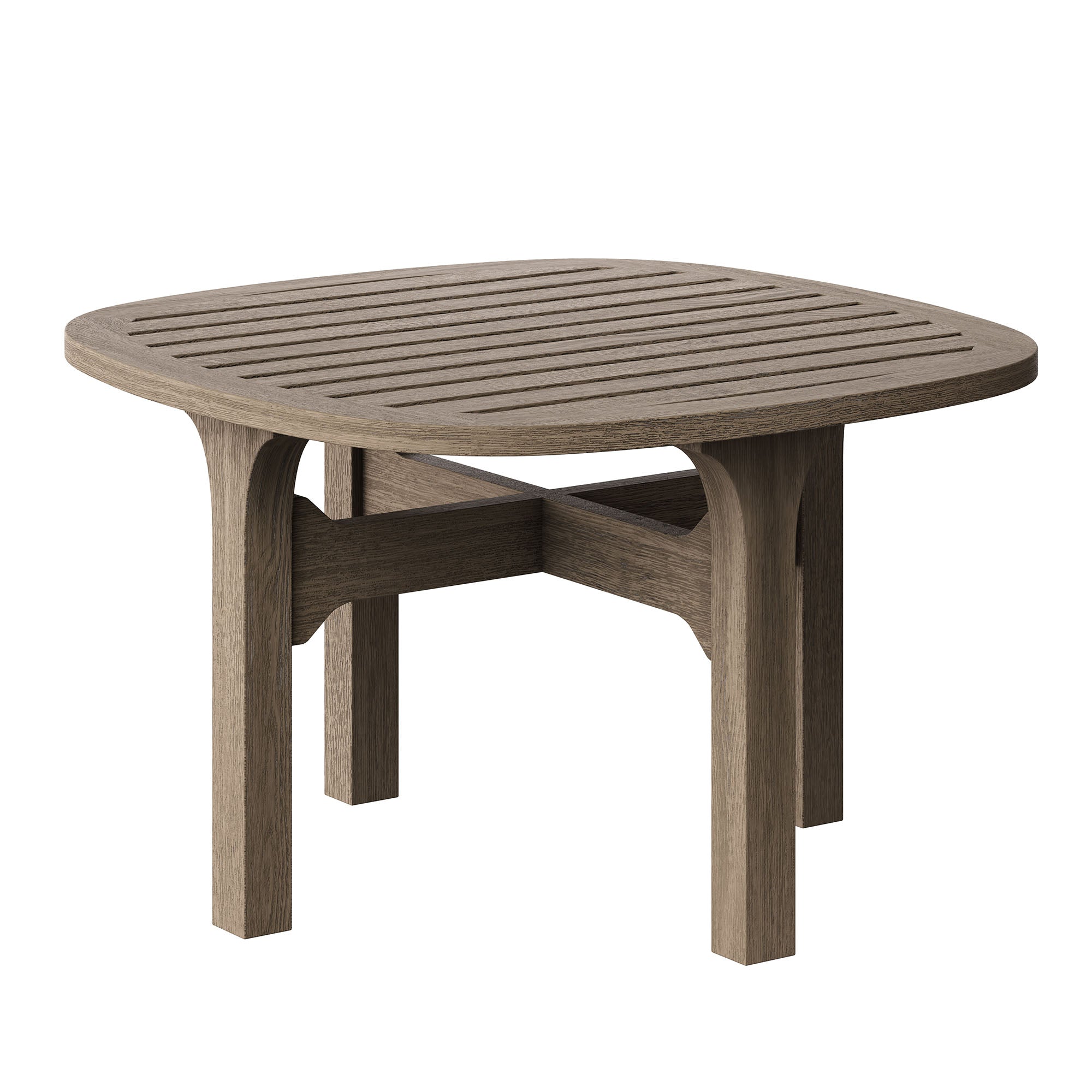 Saratoga Outdoor Patio Teak Wood 3-Piece Chaise Lounge Furniture Set, Flint Gray
