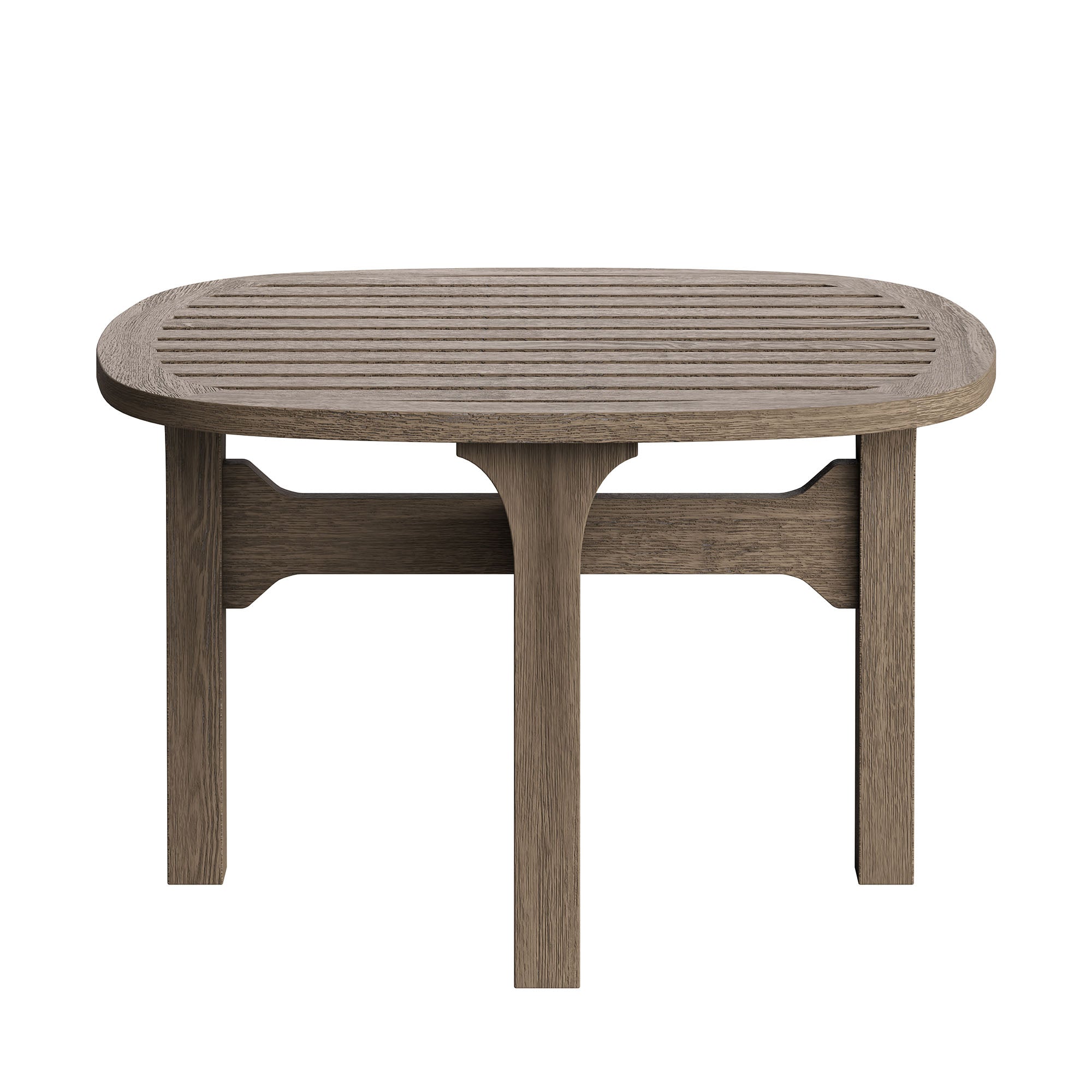 Saratoga Square Outdoor Patio Teak Wood Side Table, Weathered Gray