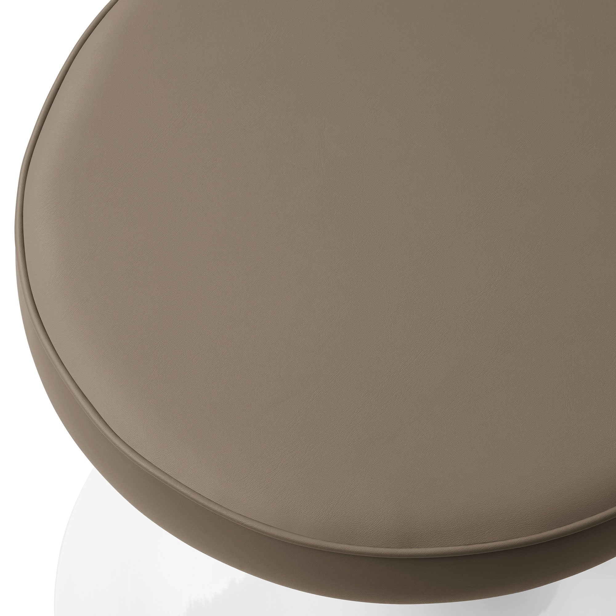 Lippa Vegan Leather Round Stool, Mushroom Brown