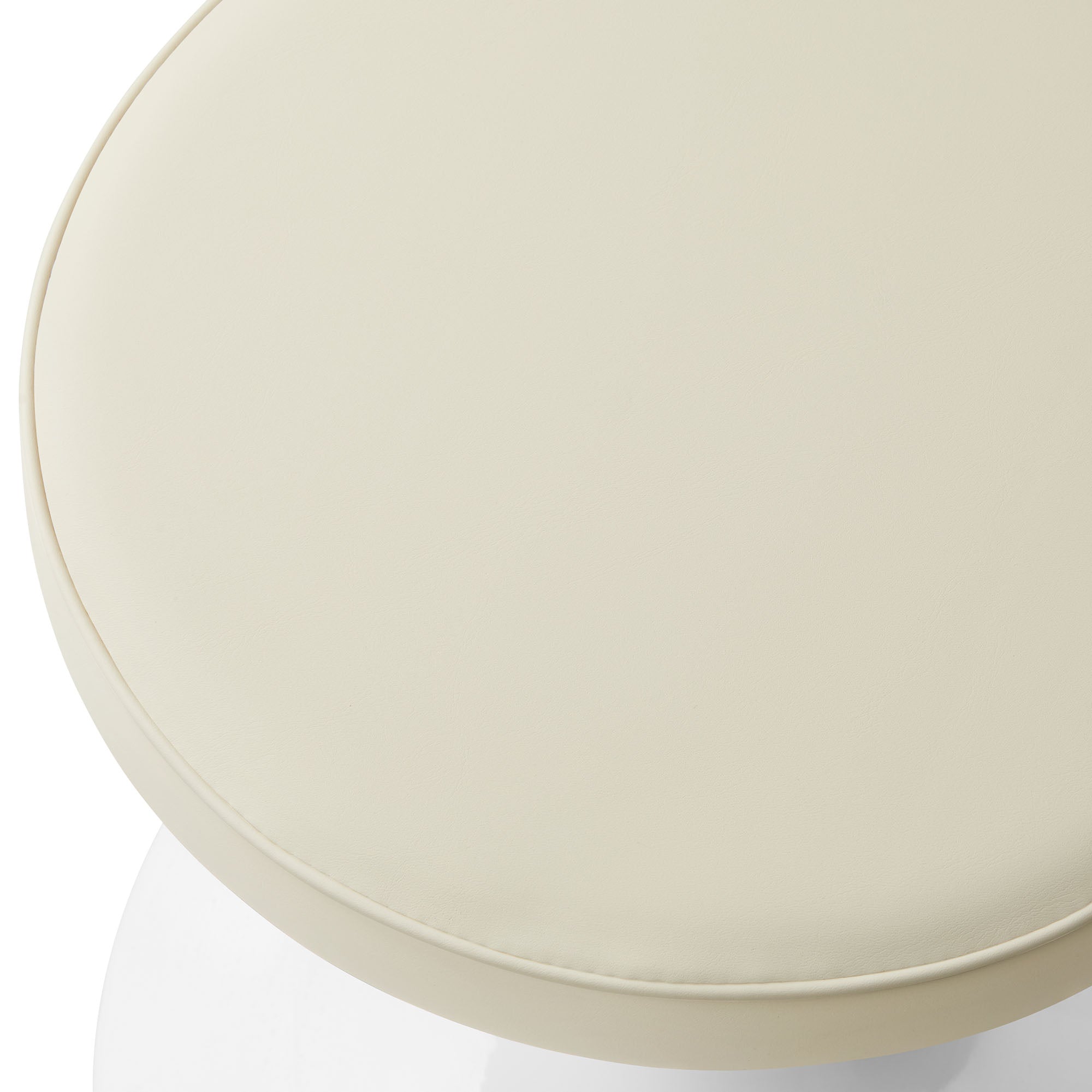 Lippa Vegan Leather Round Stool, Stone