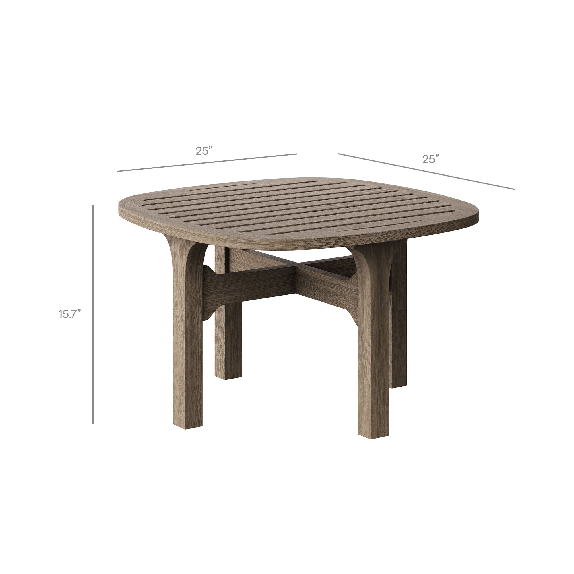 Saratoga 3-Piece Outdoor Patio Teak Wood Furniture Set with Lounge Chairs and Side Table, Weathered Gray White