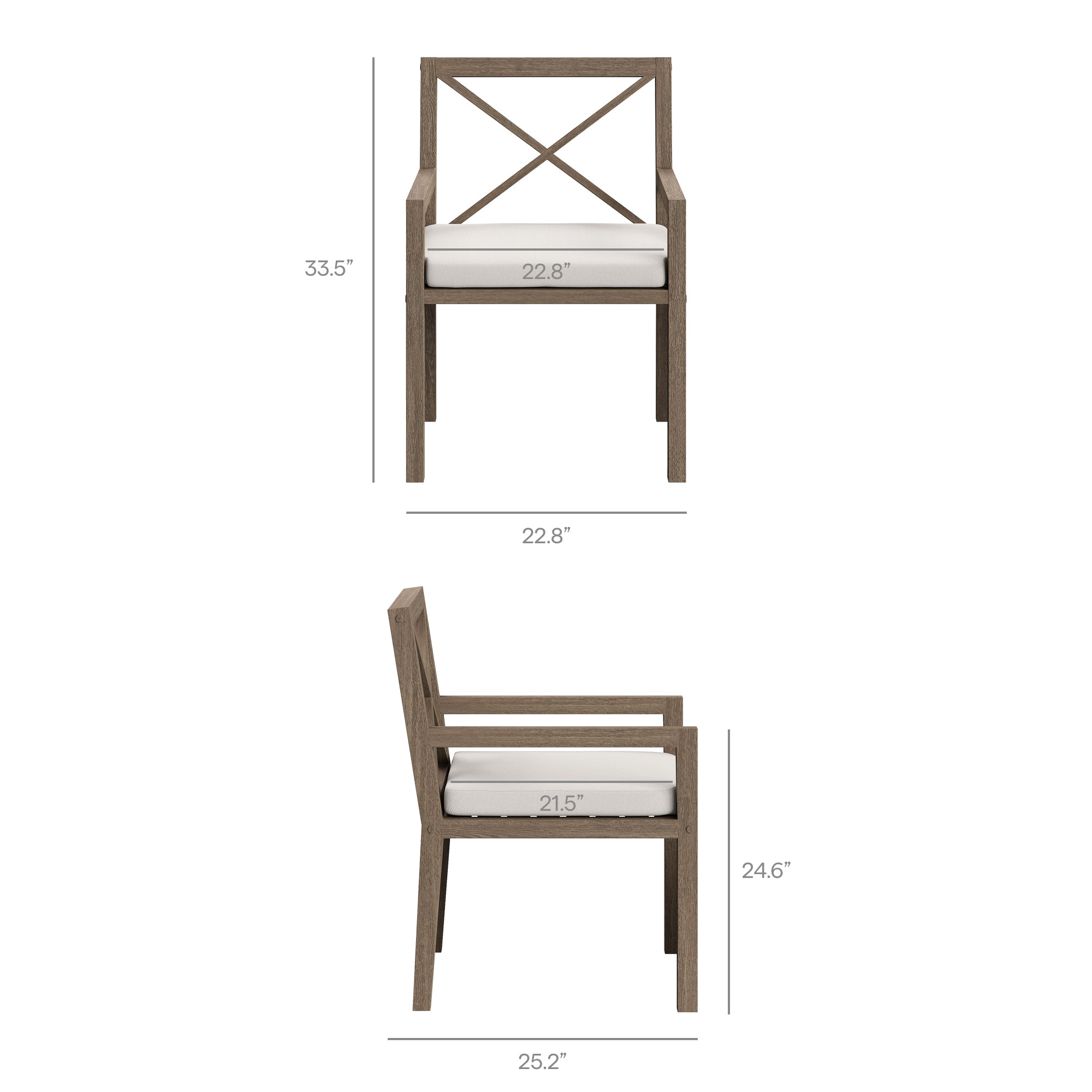 Northlake 9-Piece Outdoor Patio Teak Wood Dining Set, Weathered Gray