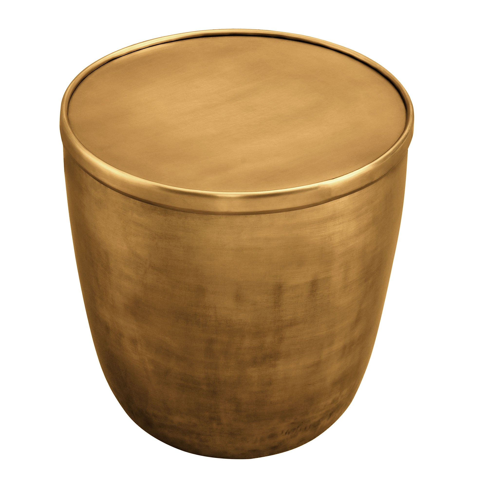 Viora Metal Storage Side Table, Burnished Brass