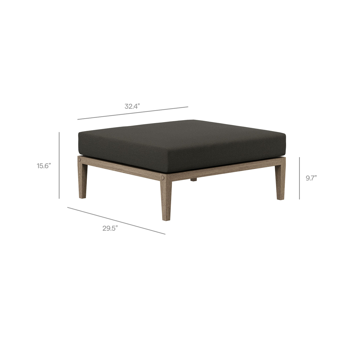 Northlake 5-Piece Outdoor Patio Teak Wood Furniture Set, Flint Gray